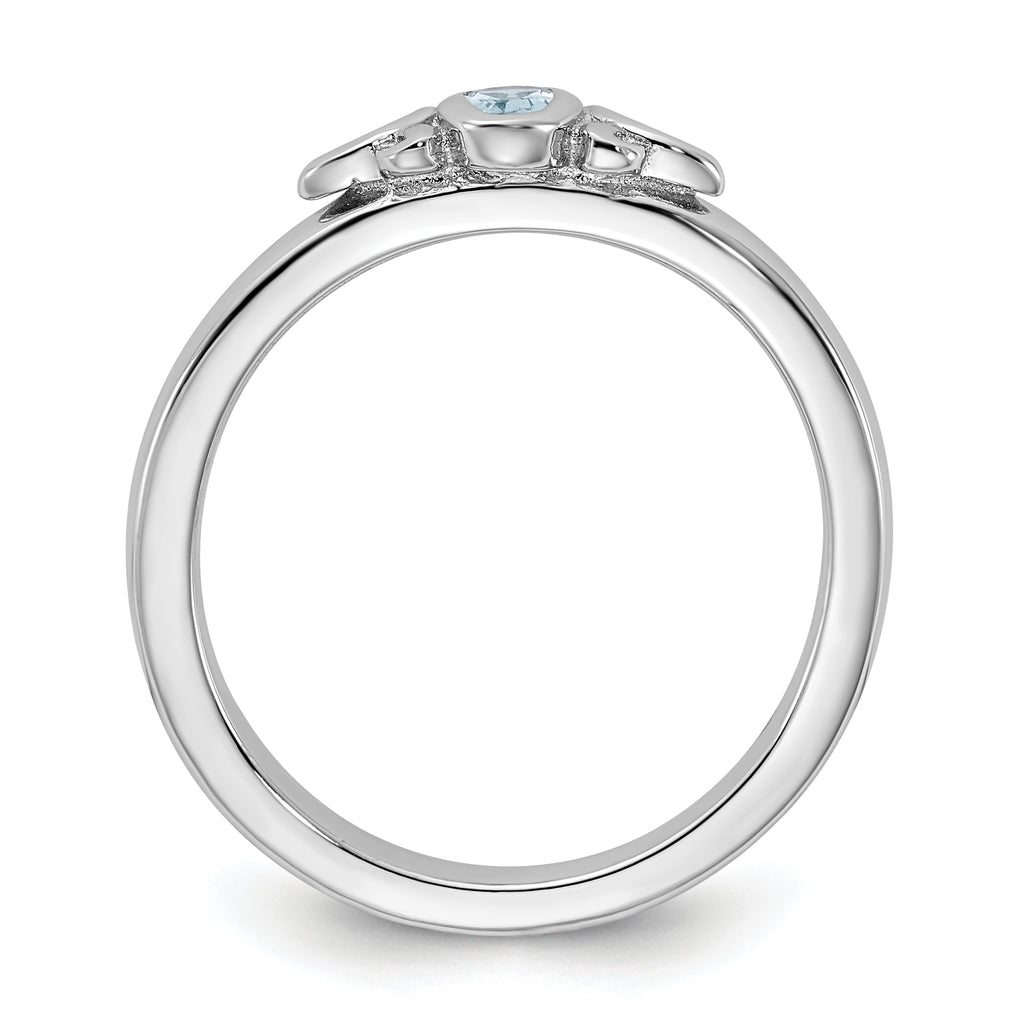 Sterling Silver Stackable Expressions Aquamarine Ring