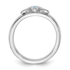 Sterling Silver Stackable Expressions Aquamarine Ring