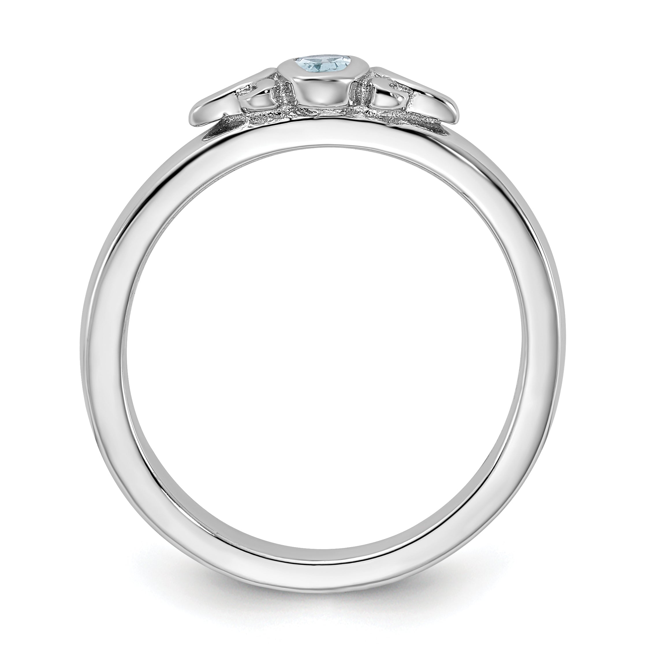 Sterling Silver Stackable Expressions Aquamarine Ring