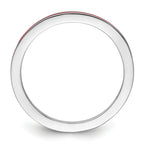 Sterling Silver Stackable Expressions Red Enameled 1.5mm Ring