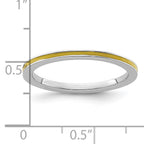 Sterling Silver Stackable Expressions Yellow Enameled 1.5mm Ring