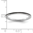 Sterling Silver Stackable Expressions Black Enameled 1.5mm Ring