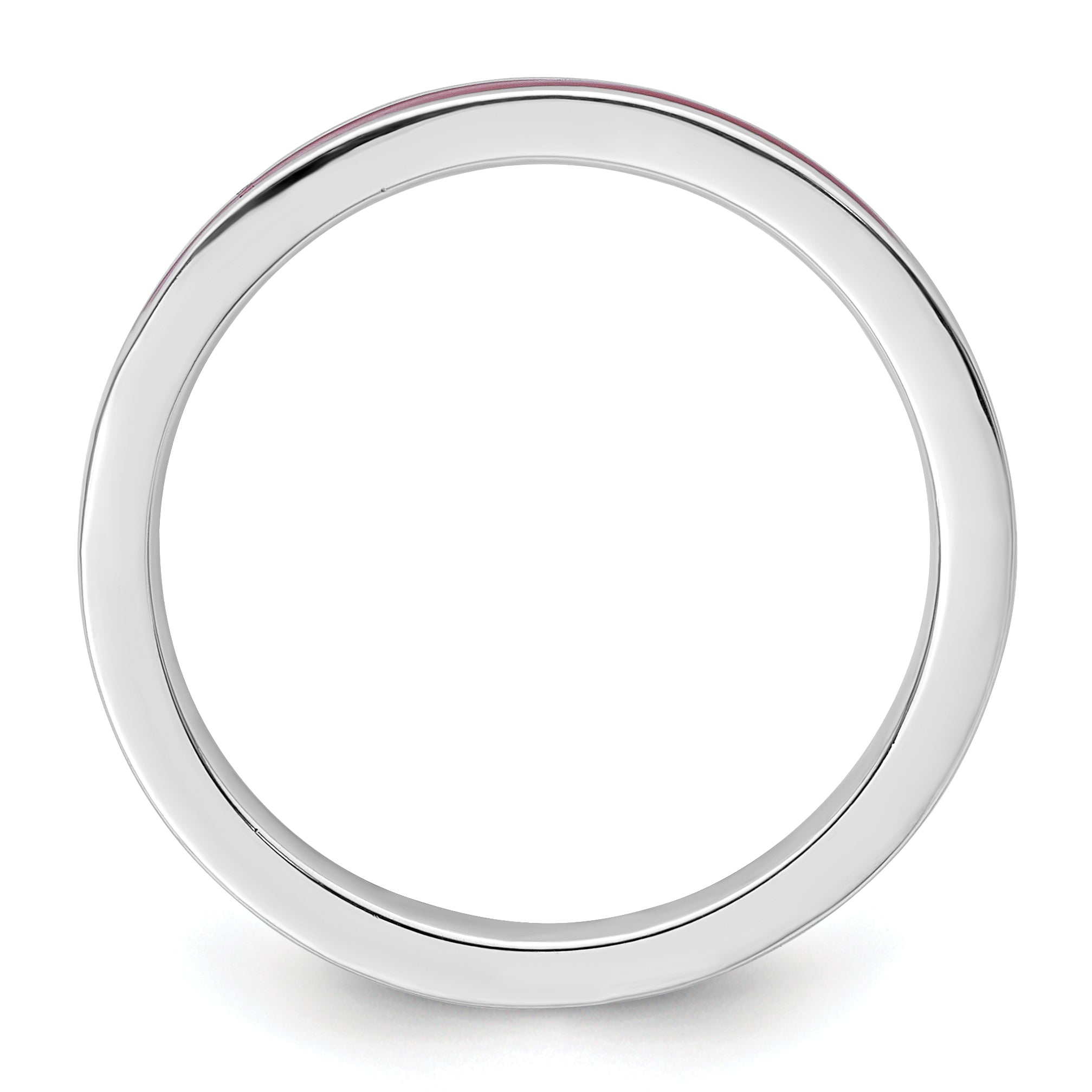 Red Enameled Stackable Ring in Sterling Silver Secondary image