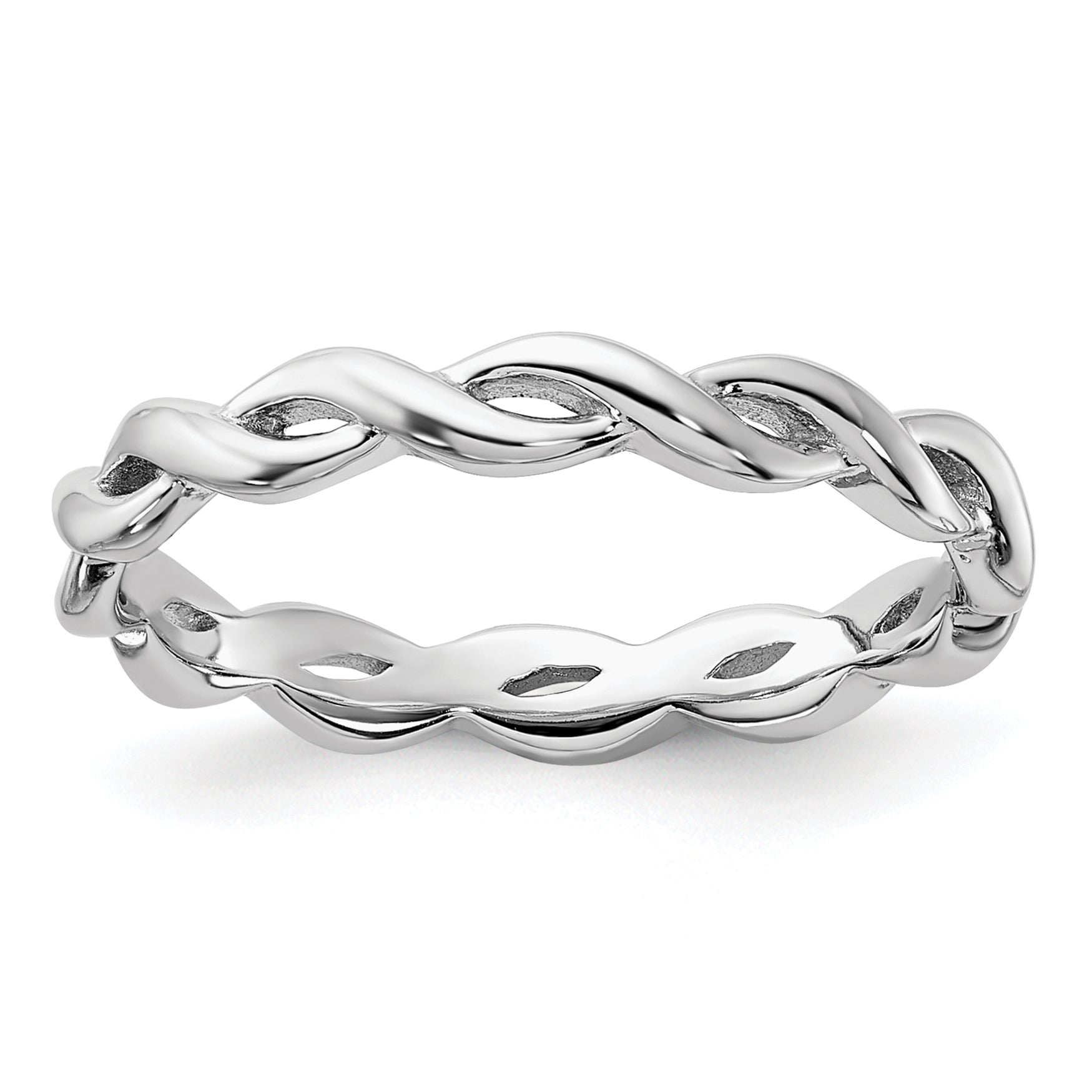 Sterling Silver Stackable Expressions Carved Band Ring Main image