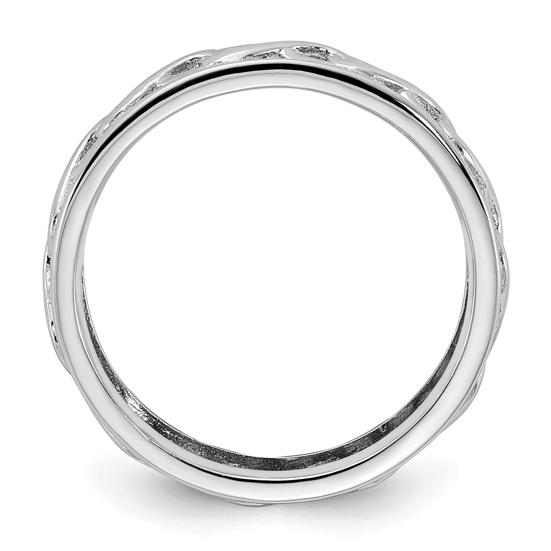 Sterling Silver Stackable Expressions Carved Band Ring Secondary image