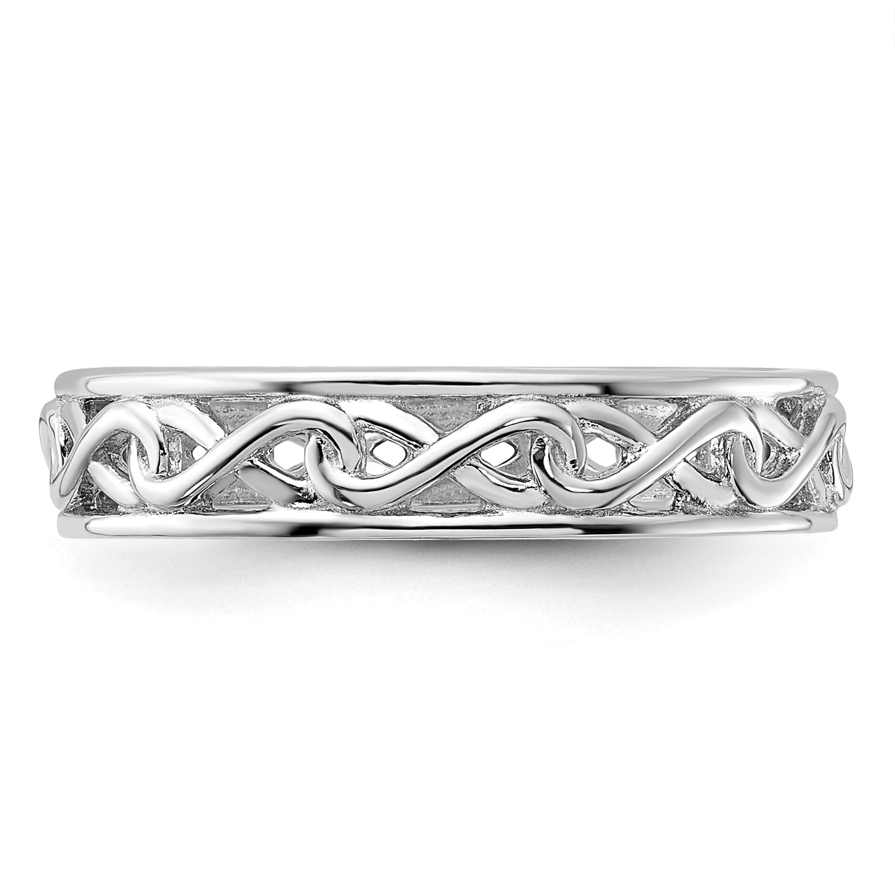 Sterling Silver Stackable Expressions Carved Band Ring