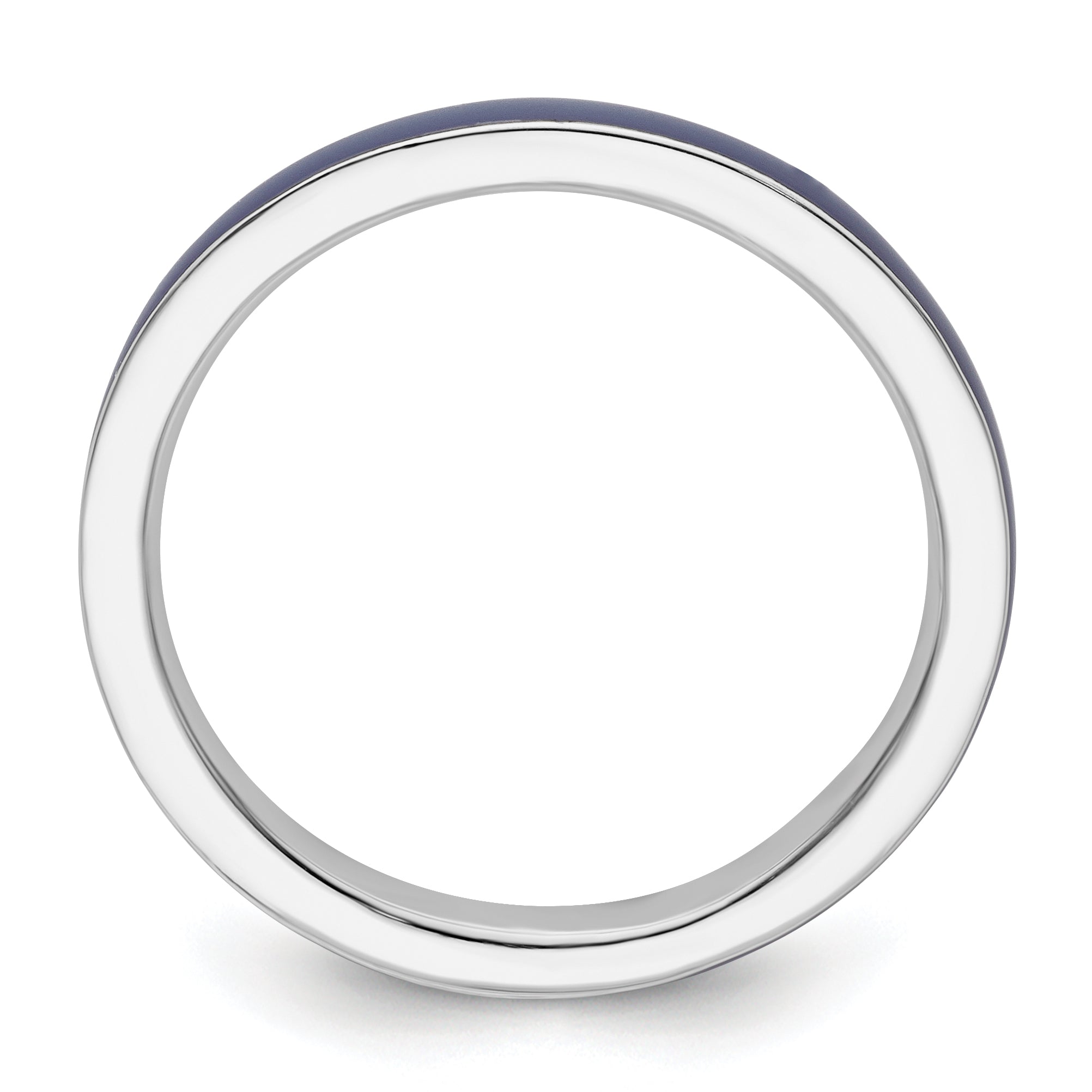 Purple Enamel Stackable Ring in Sterling Silver Secondary image