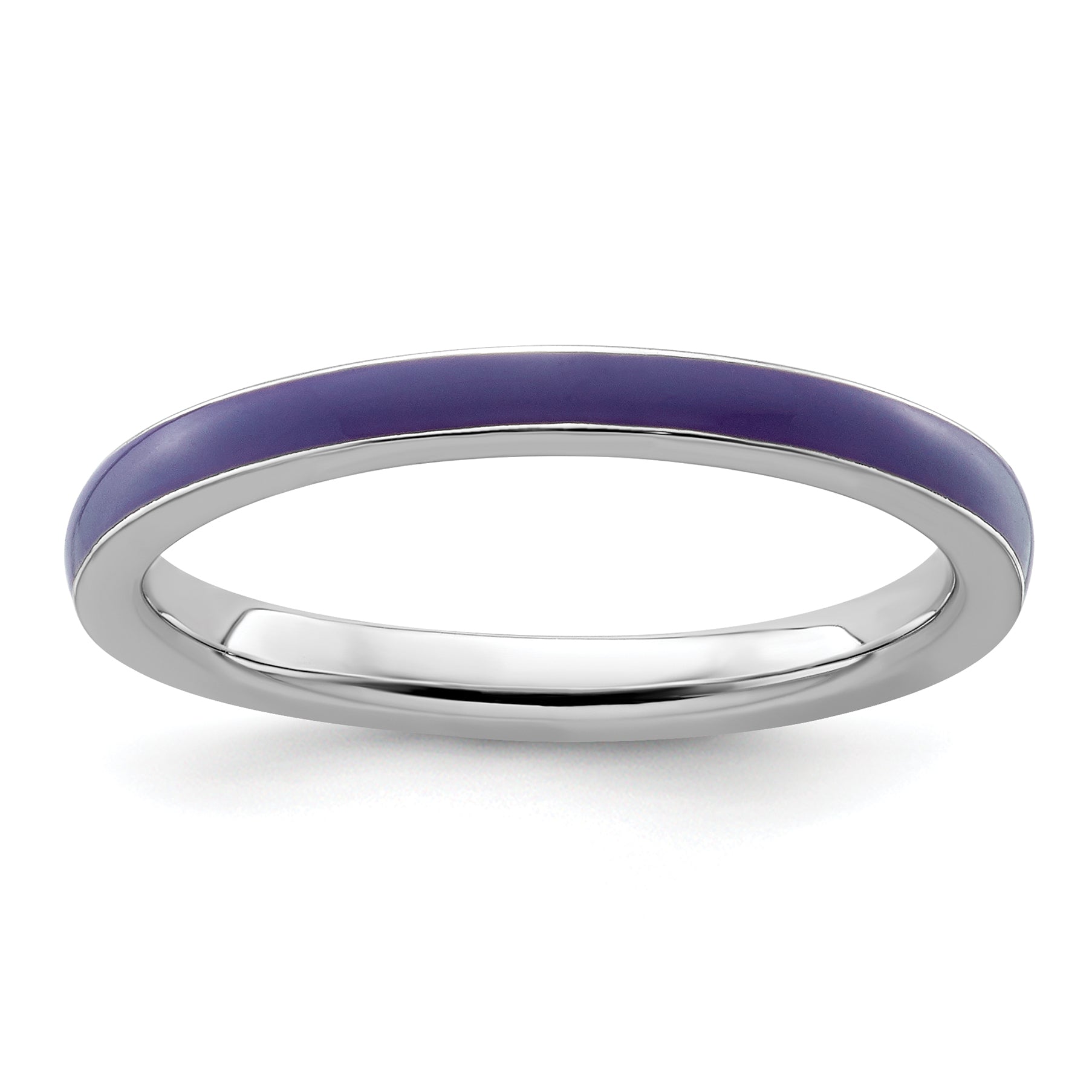 Sterling Silver Stackable Expressions Purple Enameled 2.25mm Ring Main image