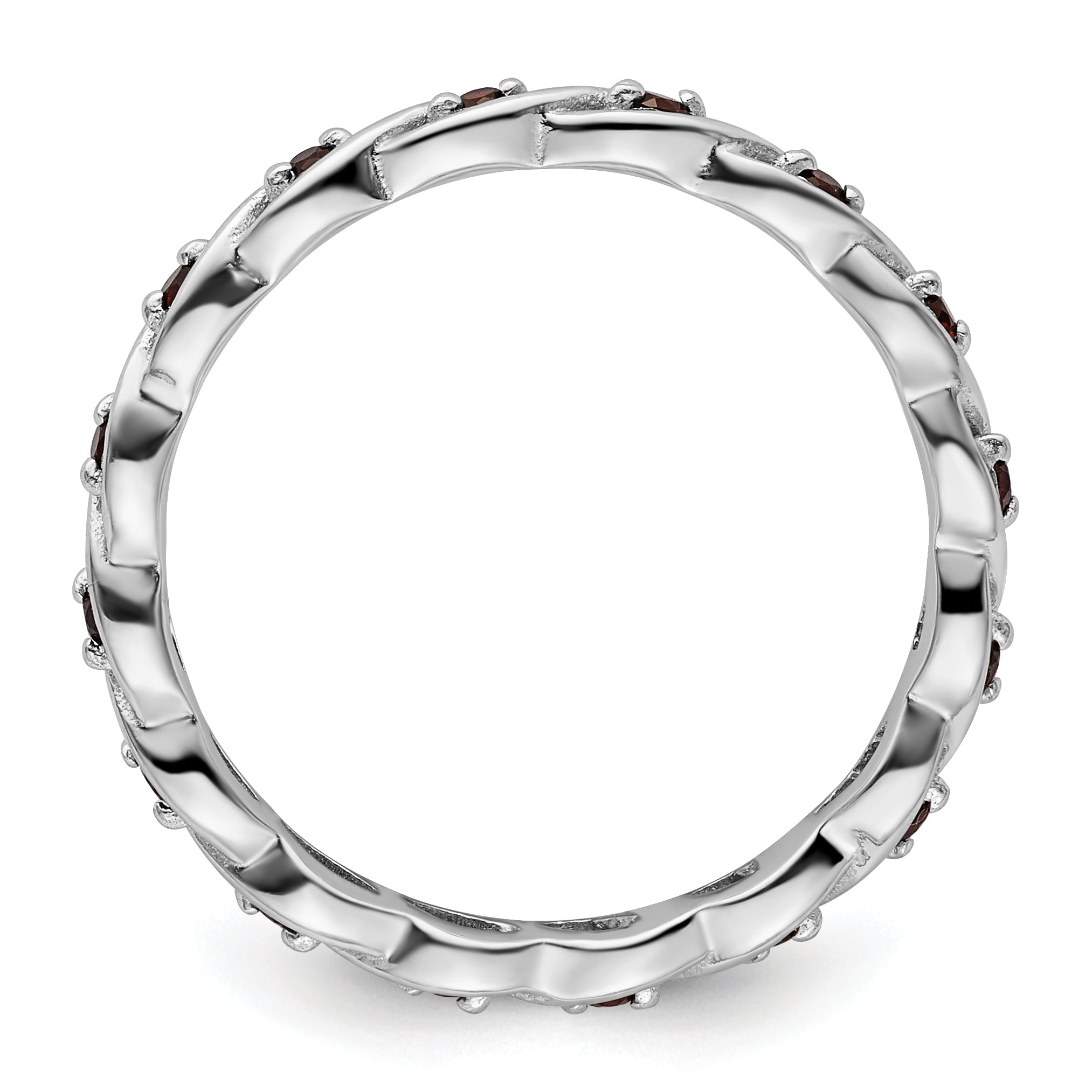 Sterling Silver Stackable Expressions Garnet Ring Secondary image