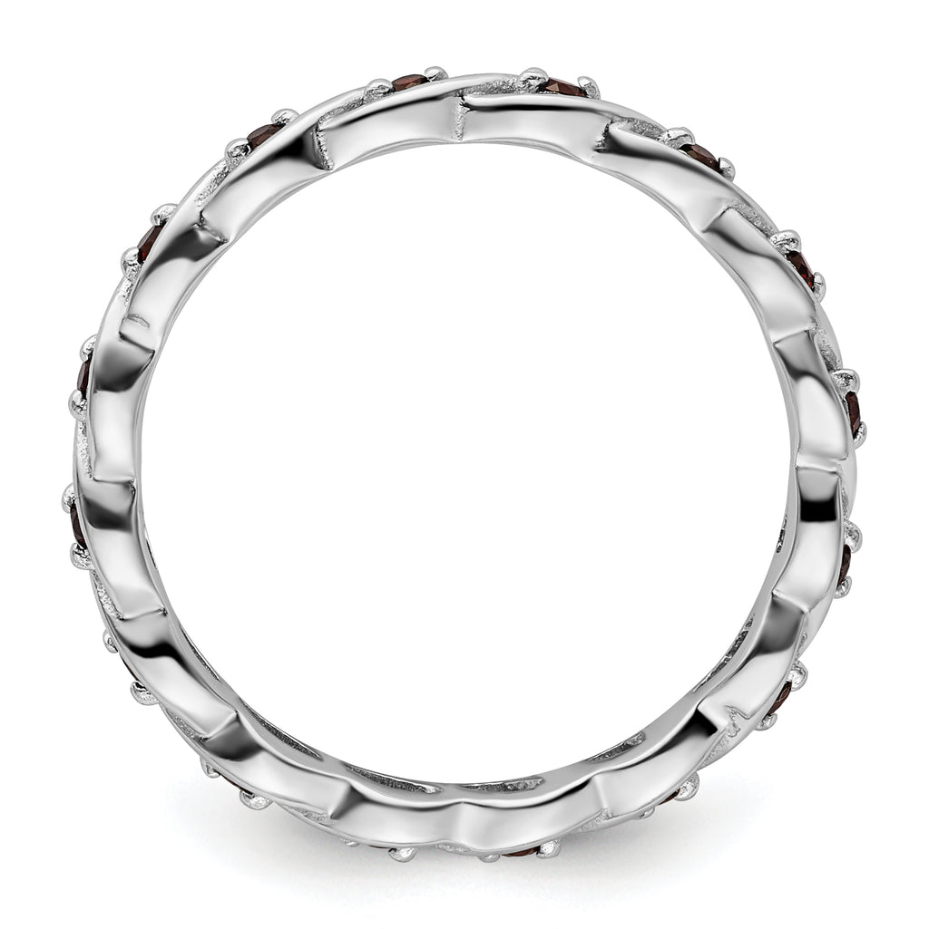 Sterling Silver Stackable Expressions Garnet Ring