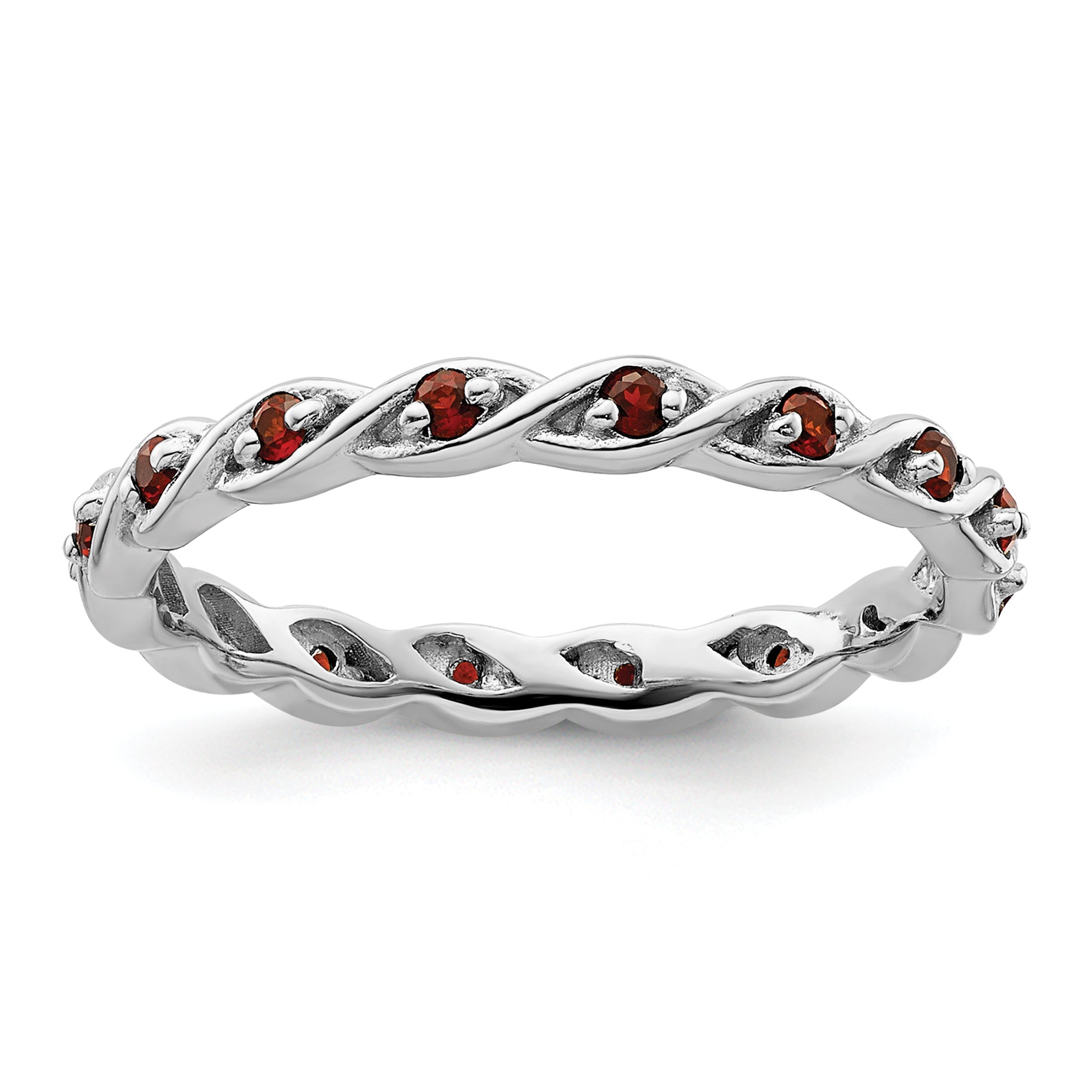 Sterling Silver Stackable Expressions Garnet Ring Main image