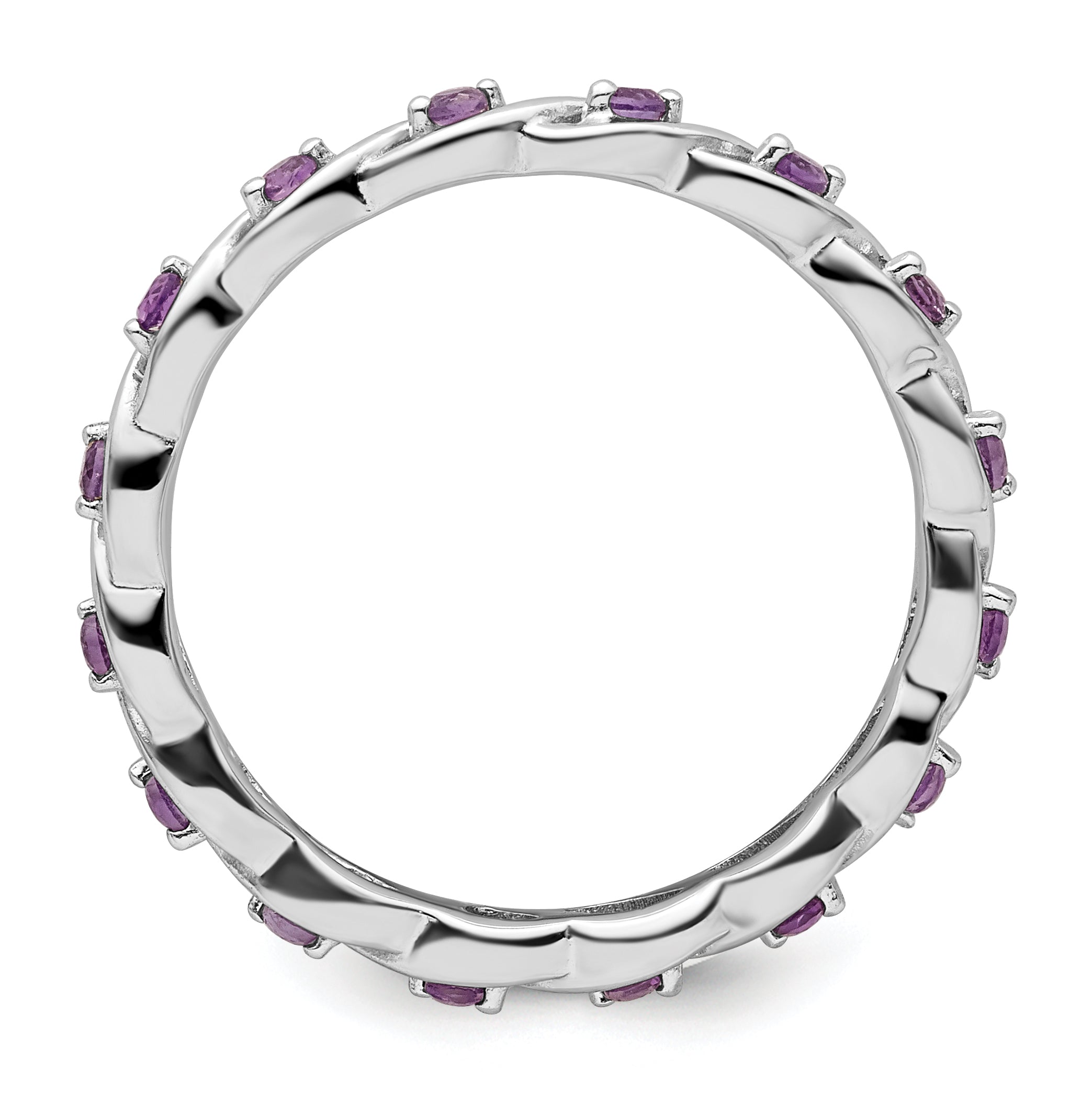 Sterling Silver Stackable Expressions Amethyst Ring Secondary image