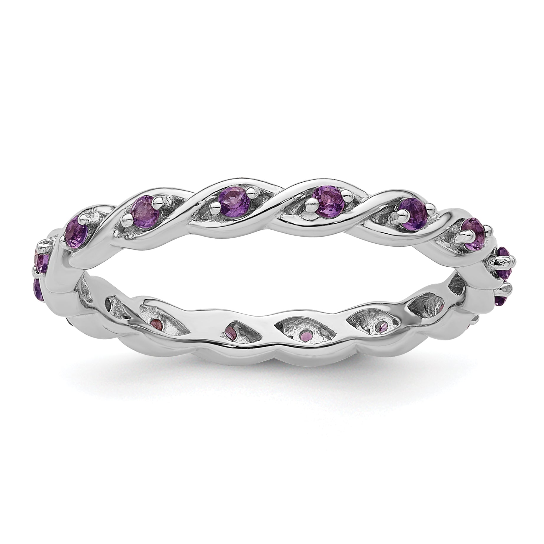 Sterling Silver Stackable Expressions Amethyst Ring Main image