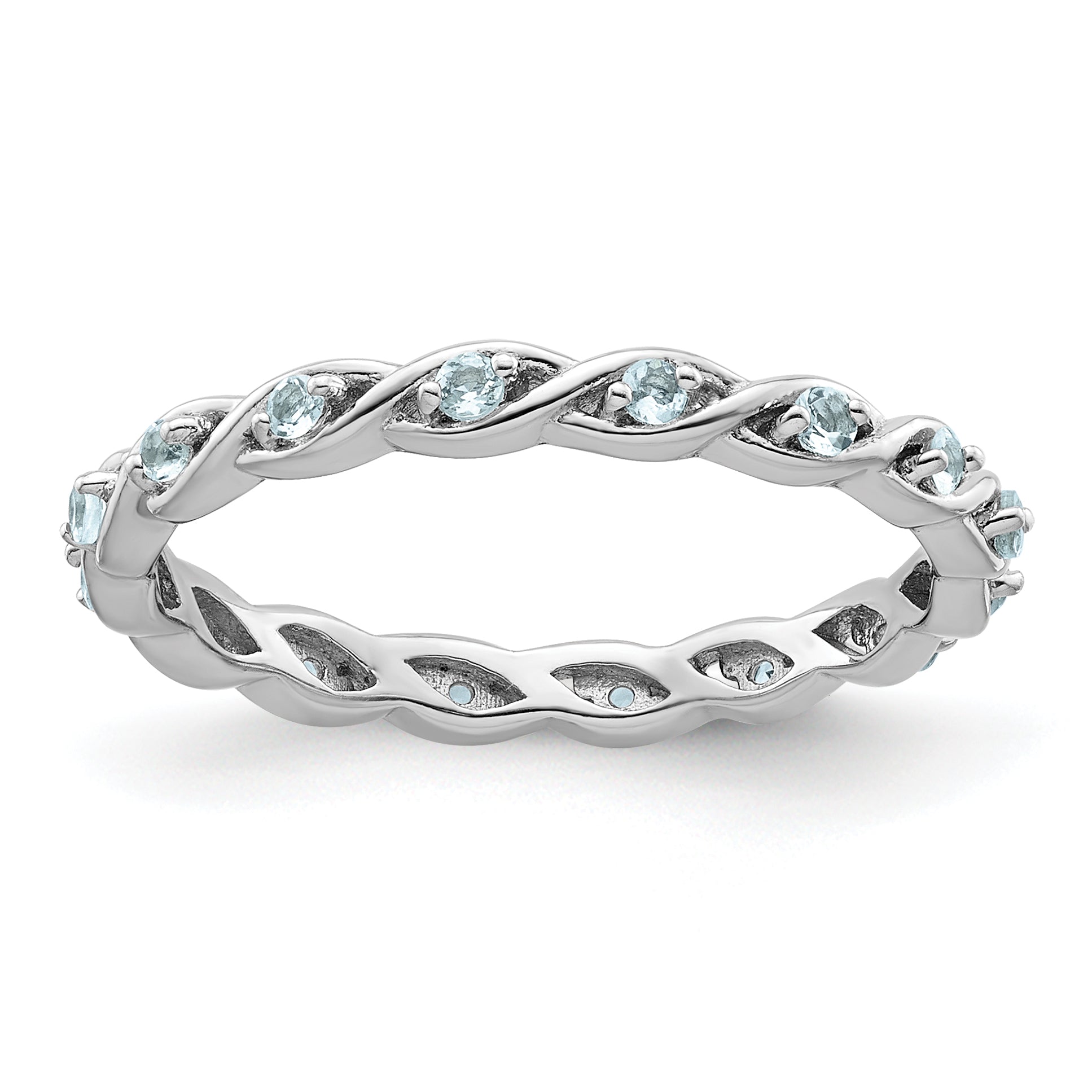 Sterling Silver Stackable Expressions Aquamarine Ring Main image