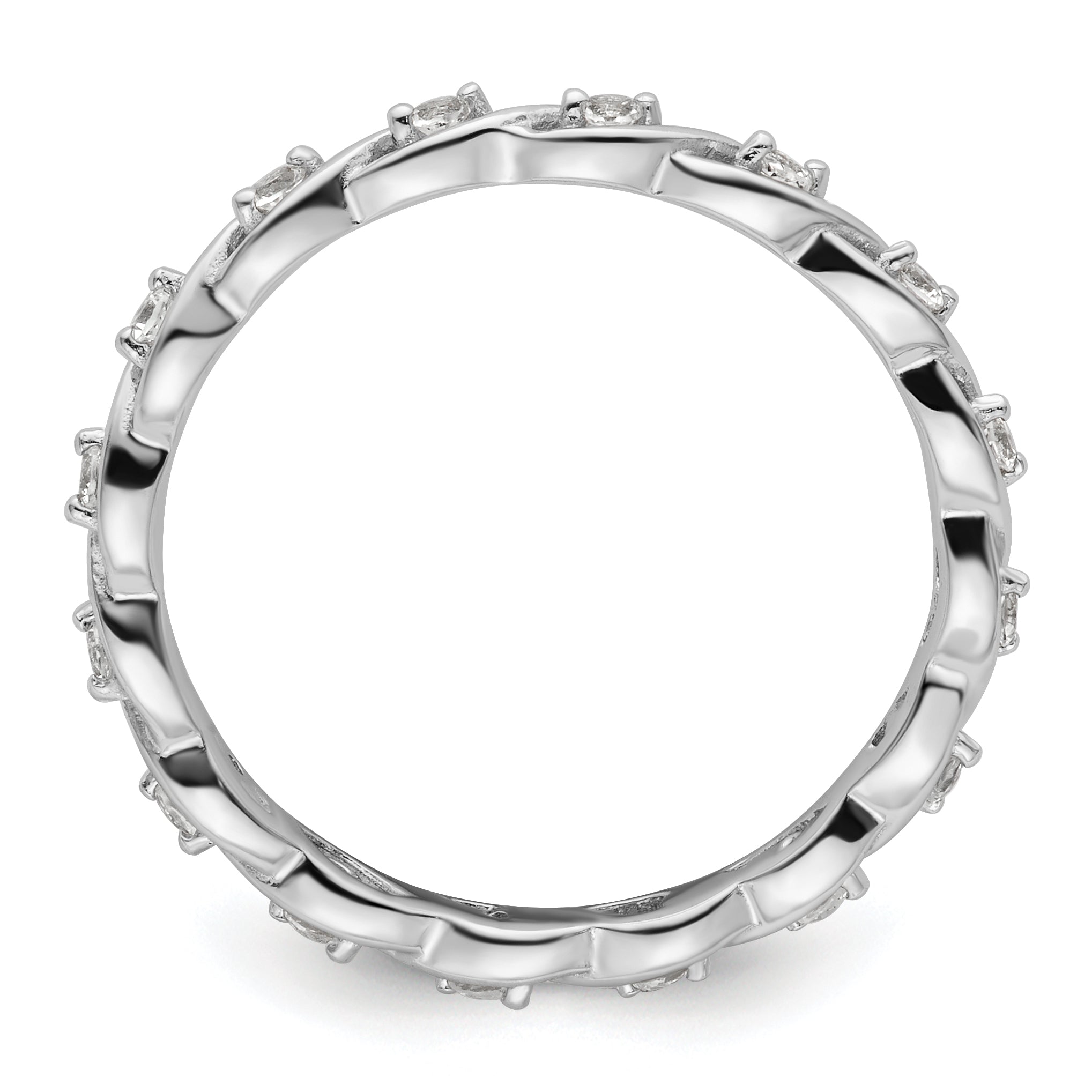 Sterling Silver Stackable Expressions White Topaz Ring Secondary image