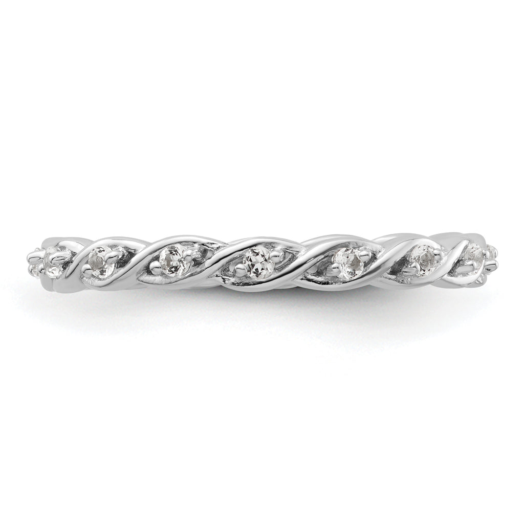 Sterling Silver Stackable Expressions White Topaz Ring