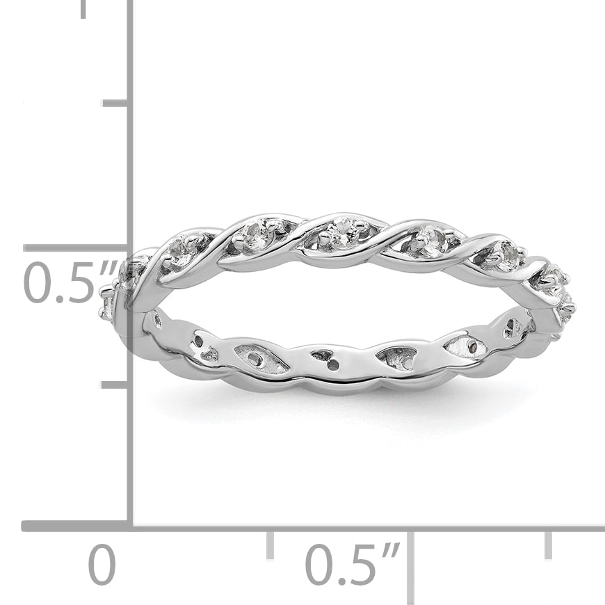 Sterling Silver Stackable Expressions White Topaz Ring