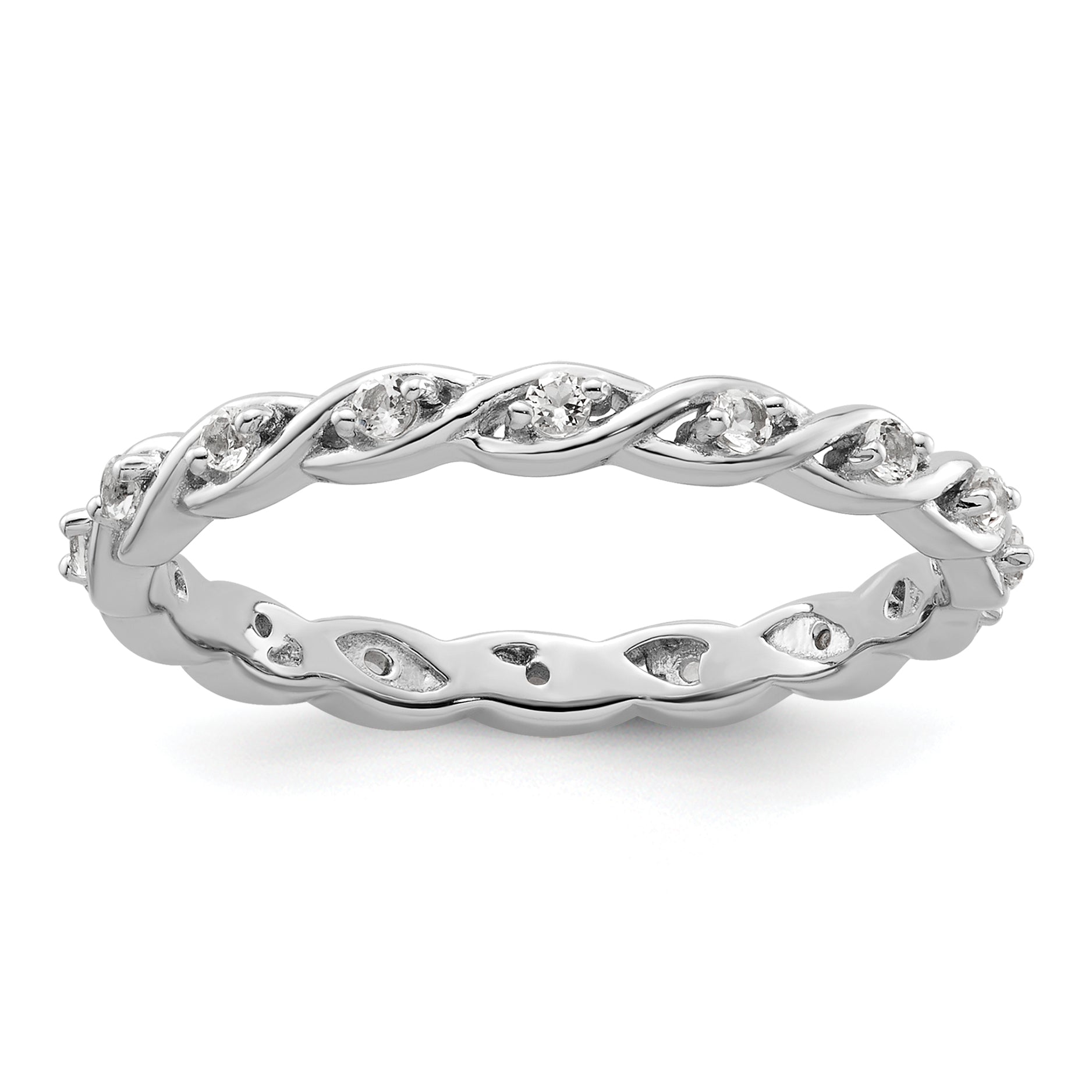 Sterling Silver Stackable Expressions White Topaz Ring Main image