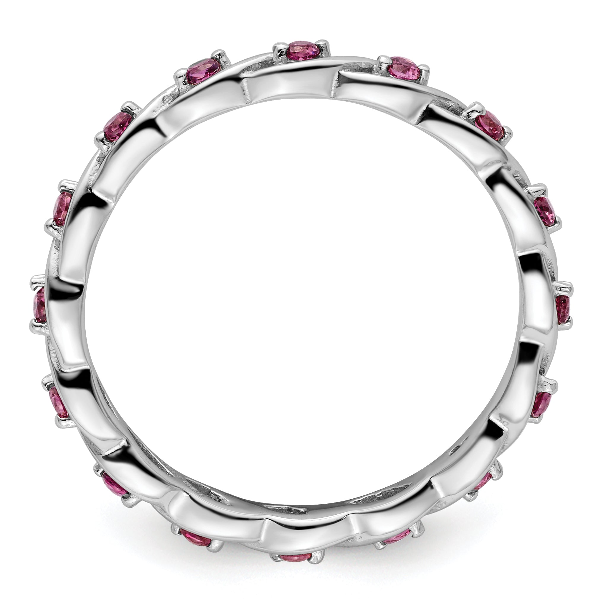 Sterling Silver Stackable Expressions Rhodolite Garnet Ring Secondary image