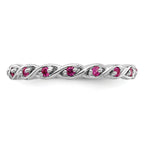 Sterling Silver Stackable Expressions Created Ruby Ring