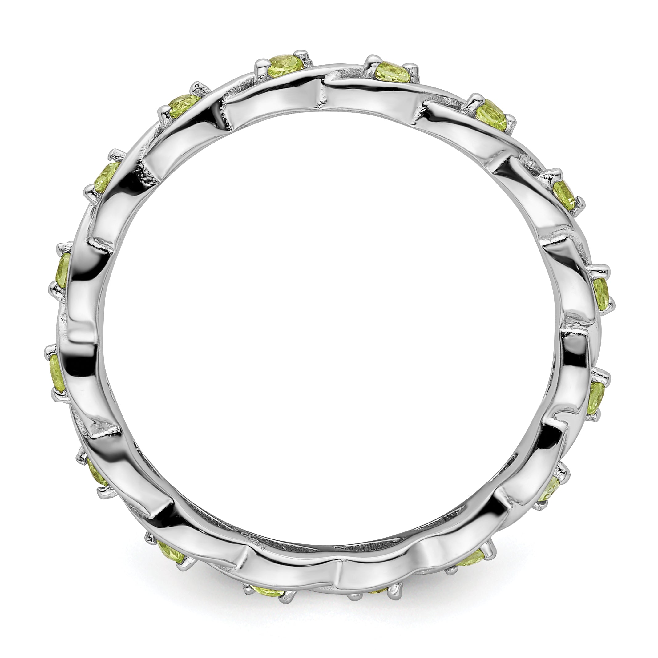 Sterling Silver Stackable Expressions Peridot Ring Secondary image