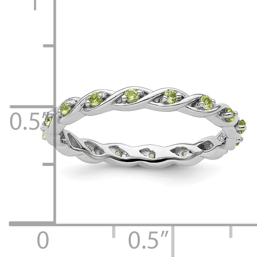 Sterling Silver Stackable Expressions Peridot Ring