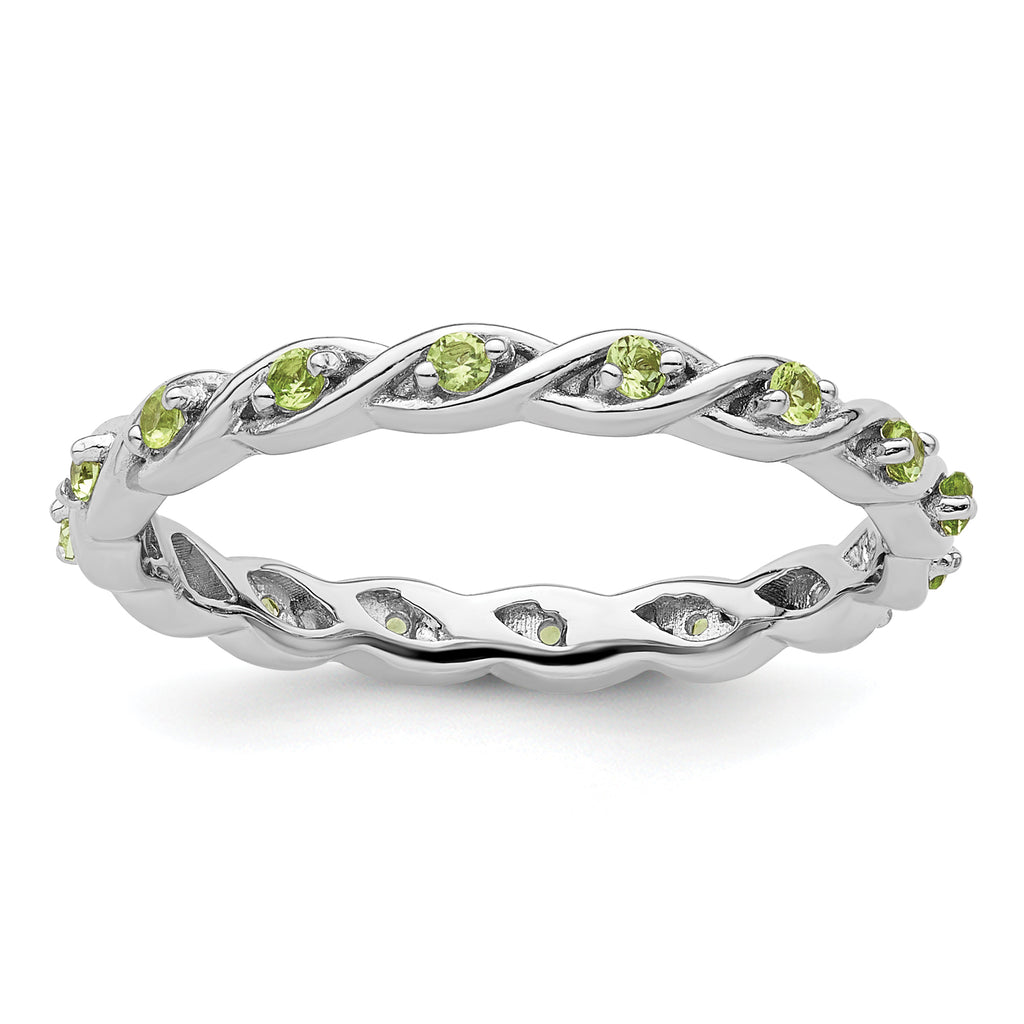 Sterling Silver Stackable Expressions Peridot Ring