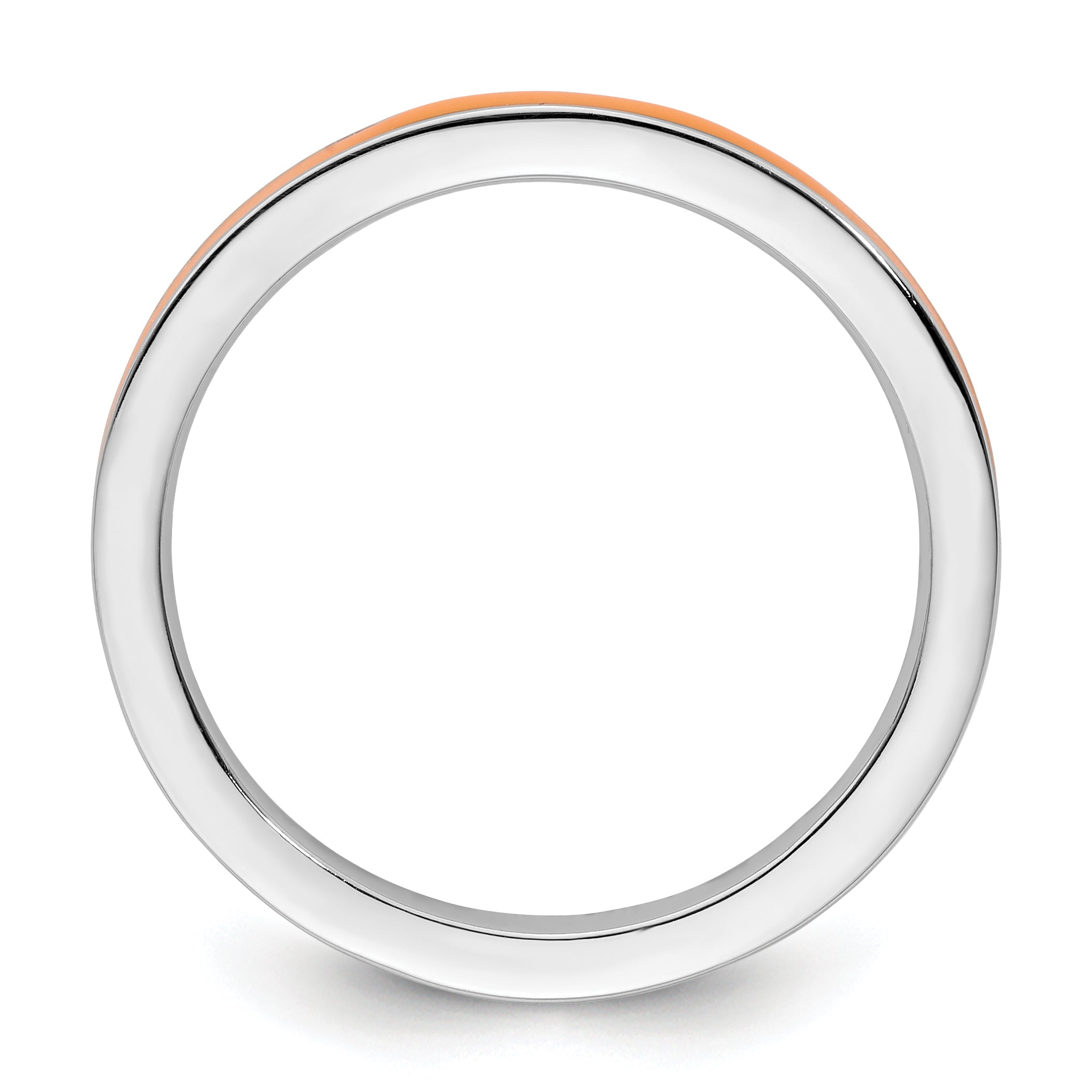 Sterling Silver Stackable Expressions Orange Enameled 2.25mm Ring Secondary image