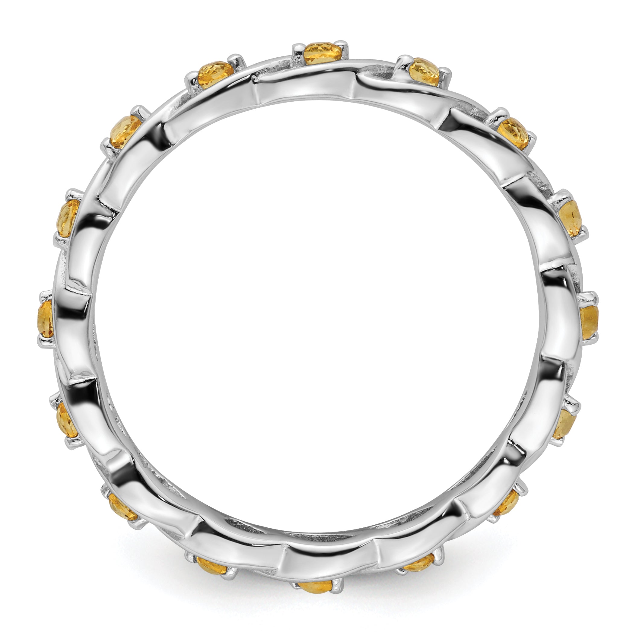 Sterling Silver Stackable Expressions Citrine Ring Secondary image