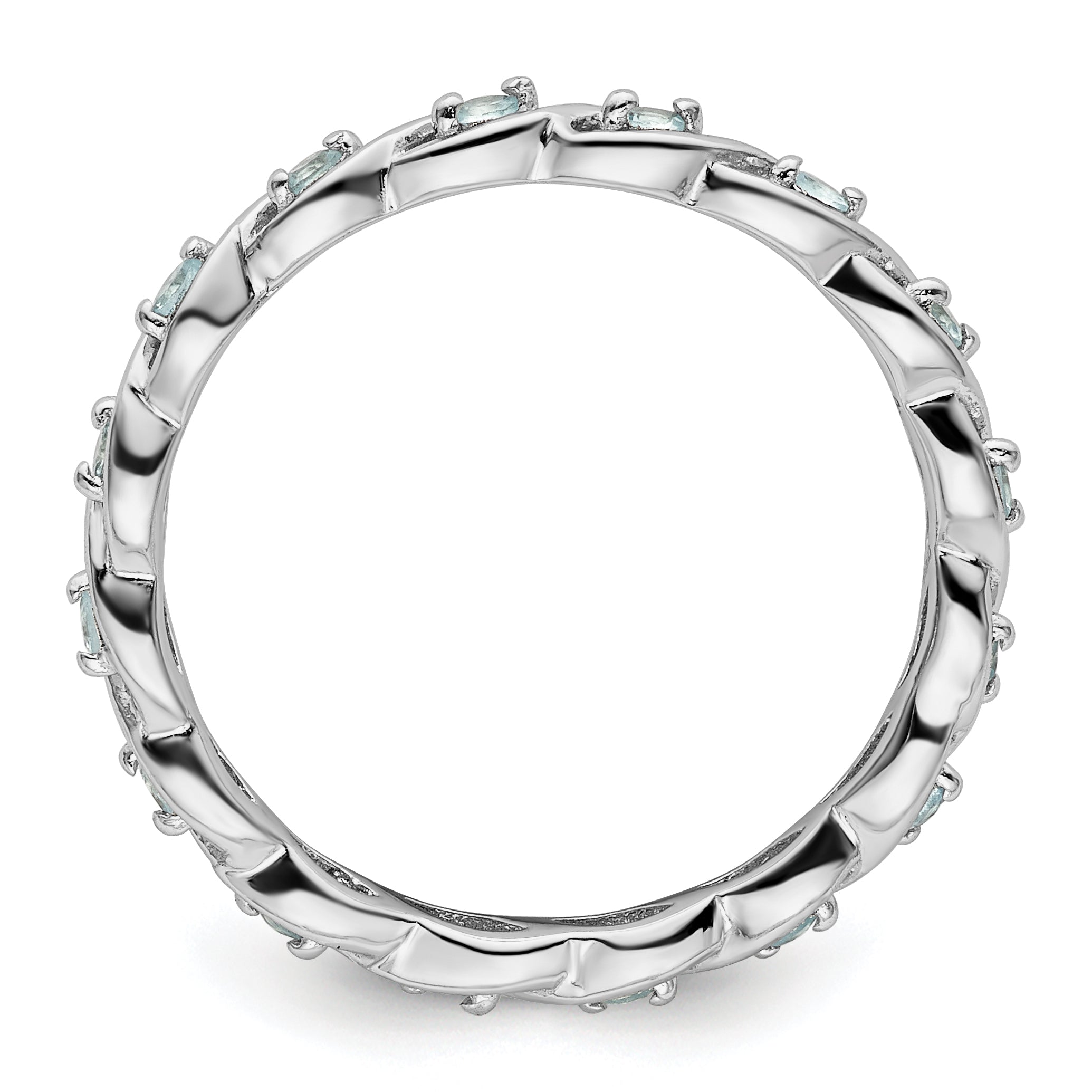 Sterling Silver Stackable Expressions Blue Topaz Ring Secondary image