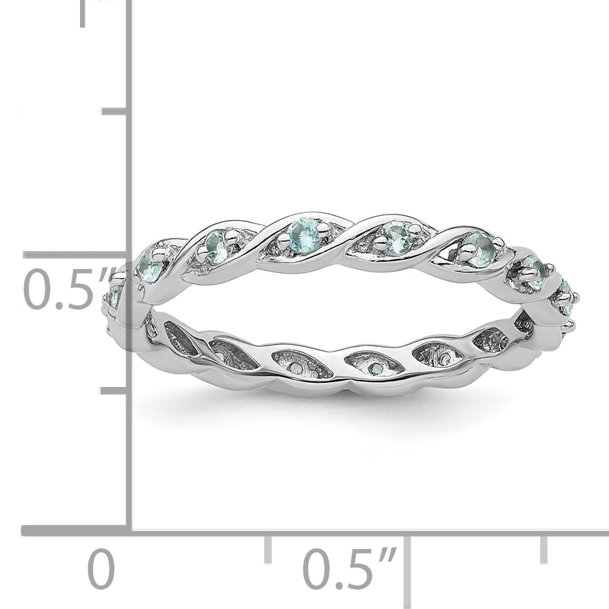 Sterling Silver Stackable Expressions Blue Topaz Ring