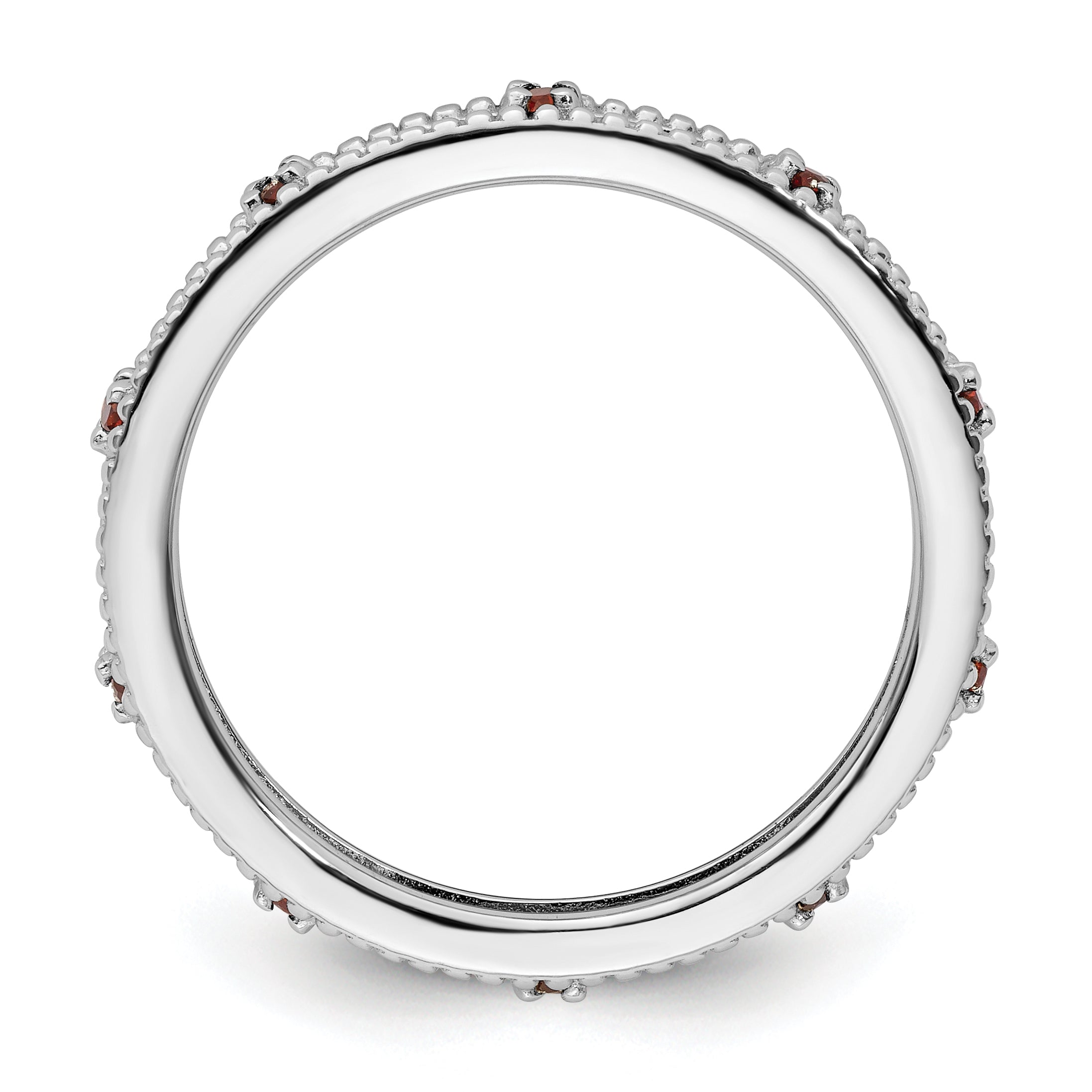Sterling Silver Stackable Expressions Garnet Ring Secondary image
