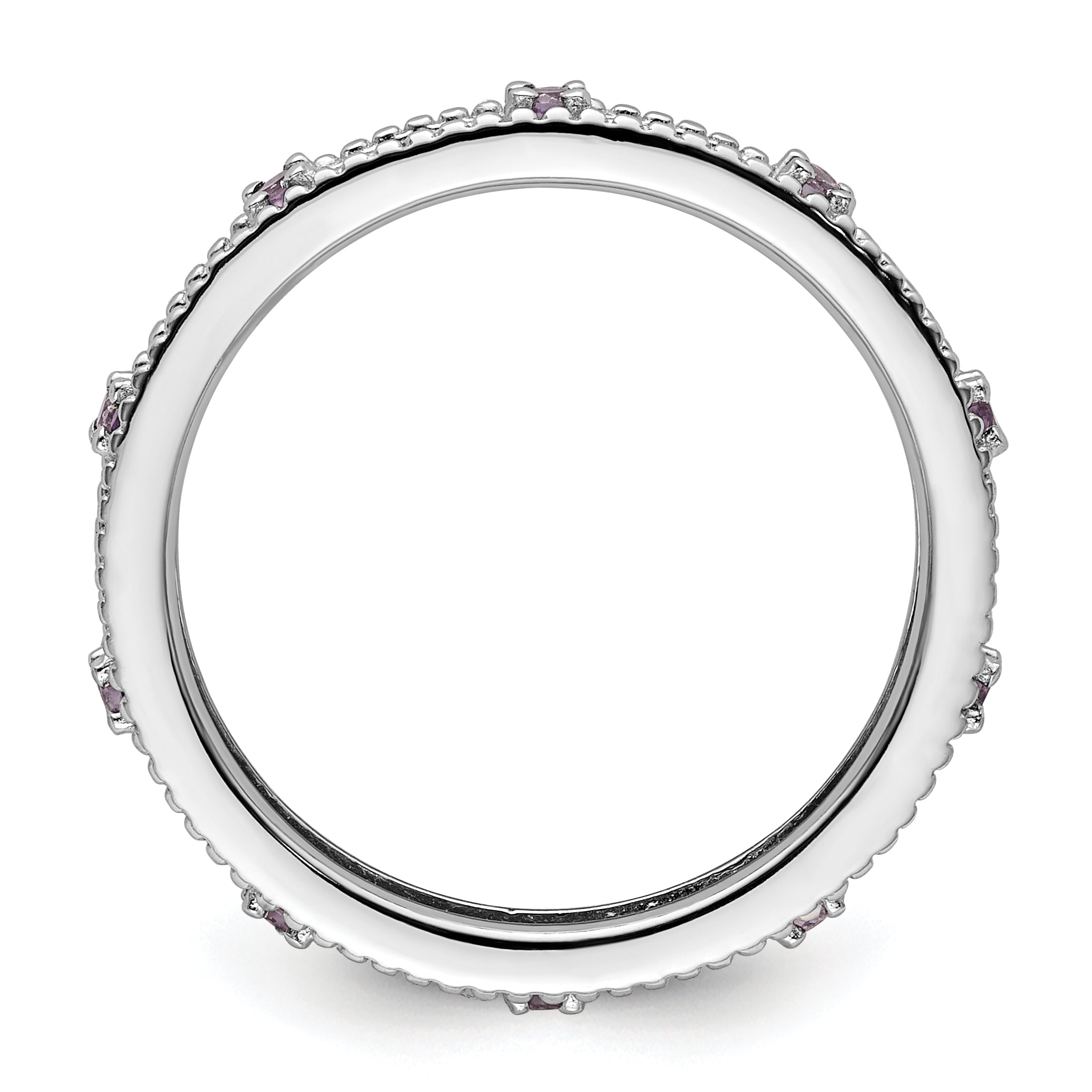 Sterling Silver Stackable Expressions Amethyst Ring Secondary image