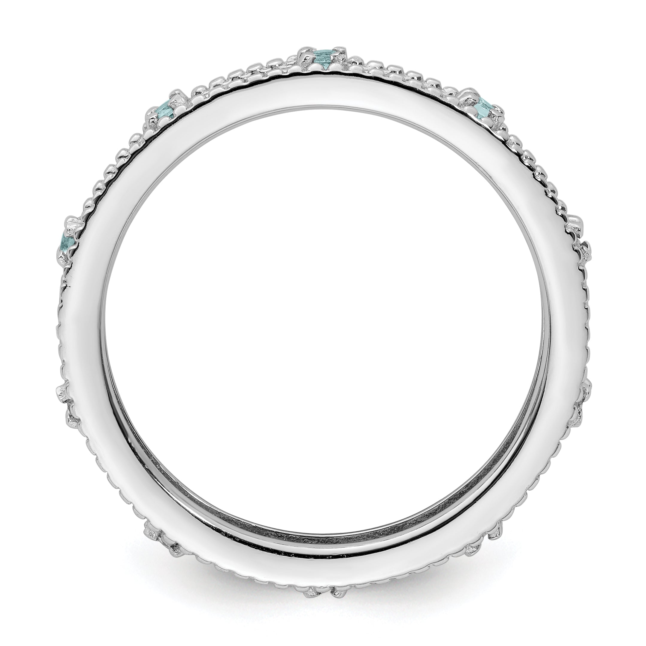 Sterling Silver Stackable Expressions Aquamarine Ring Secondary image