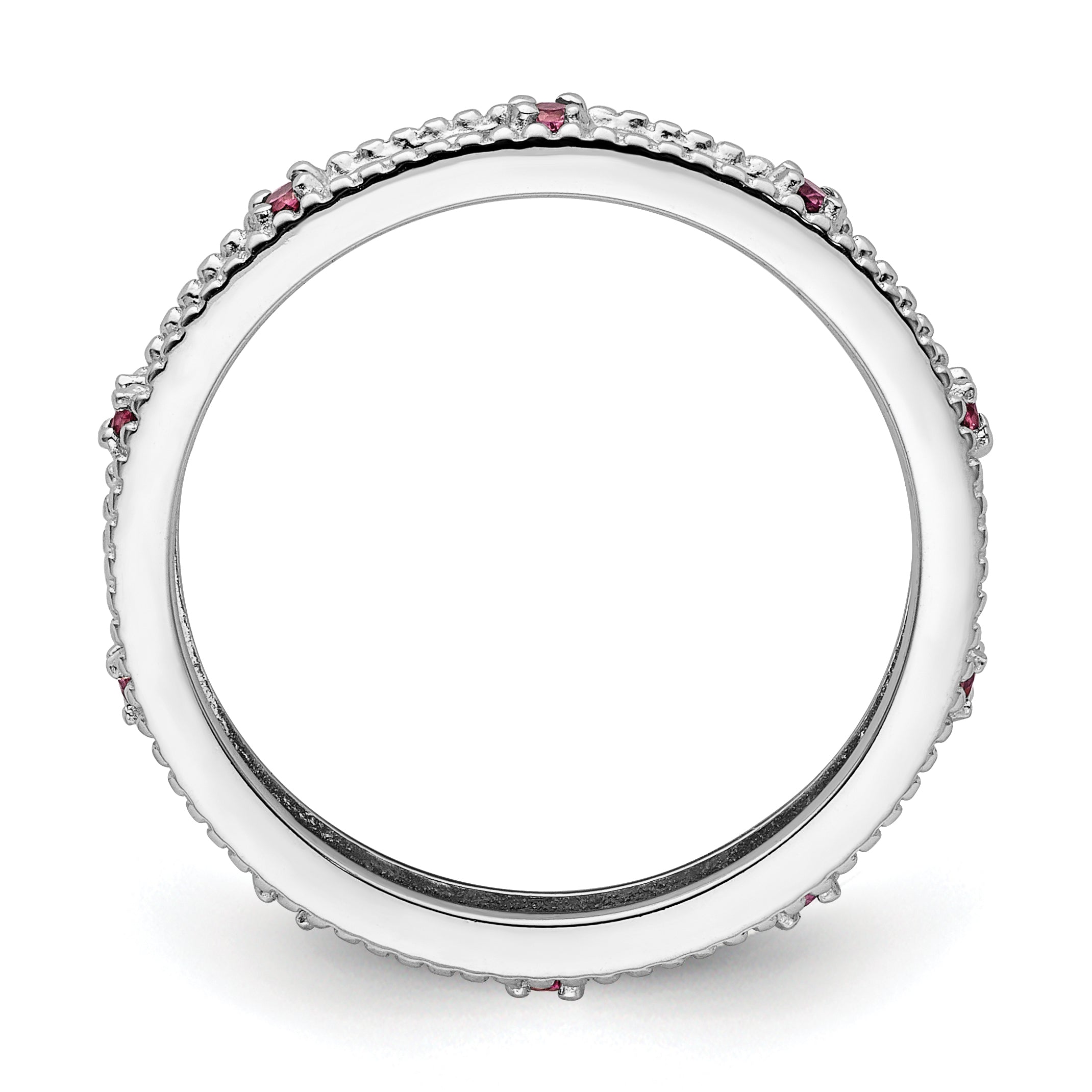 Sterling Silver Stackable Expressions Rhodolite Garnet Ring Secondary image