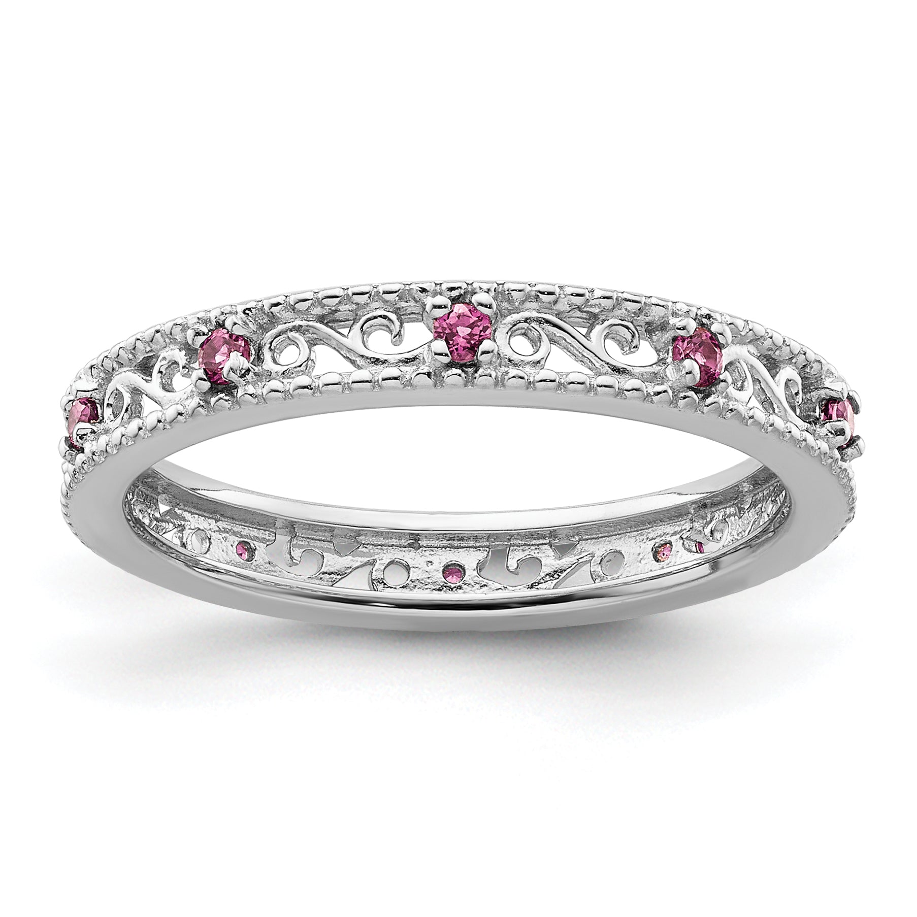 Sterling Silver Stackable Expressions Rhodolite Garnet Ring Main image