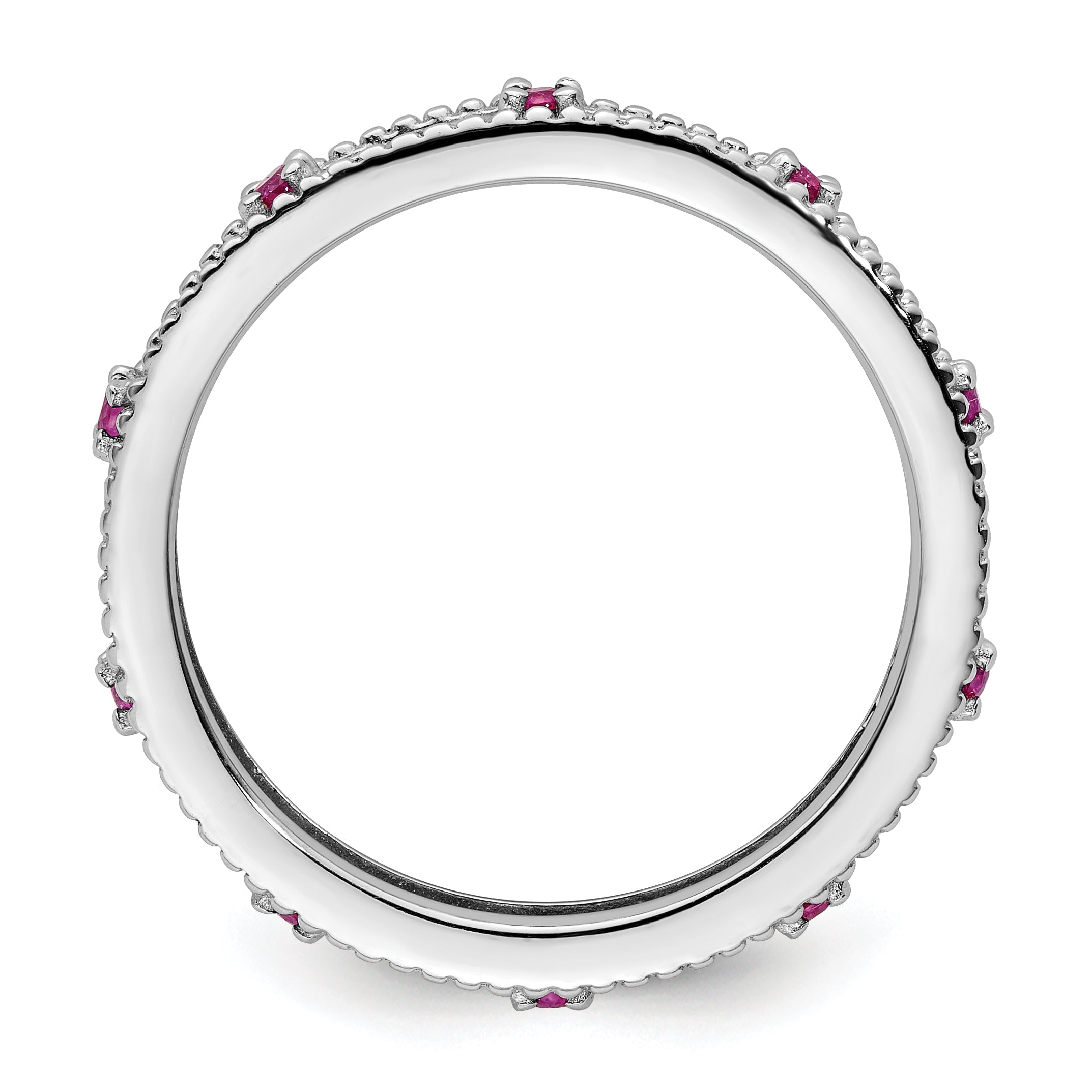 Sterling Silver Stackable Expressions Created Ruby Ring Secondary image