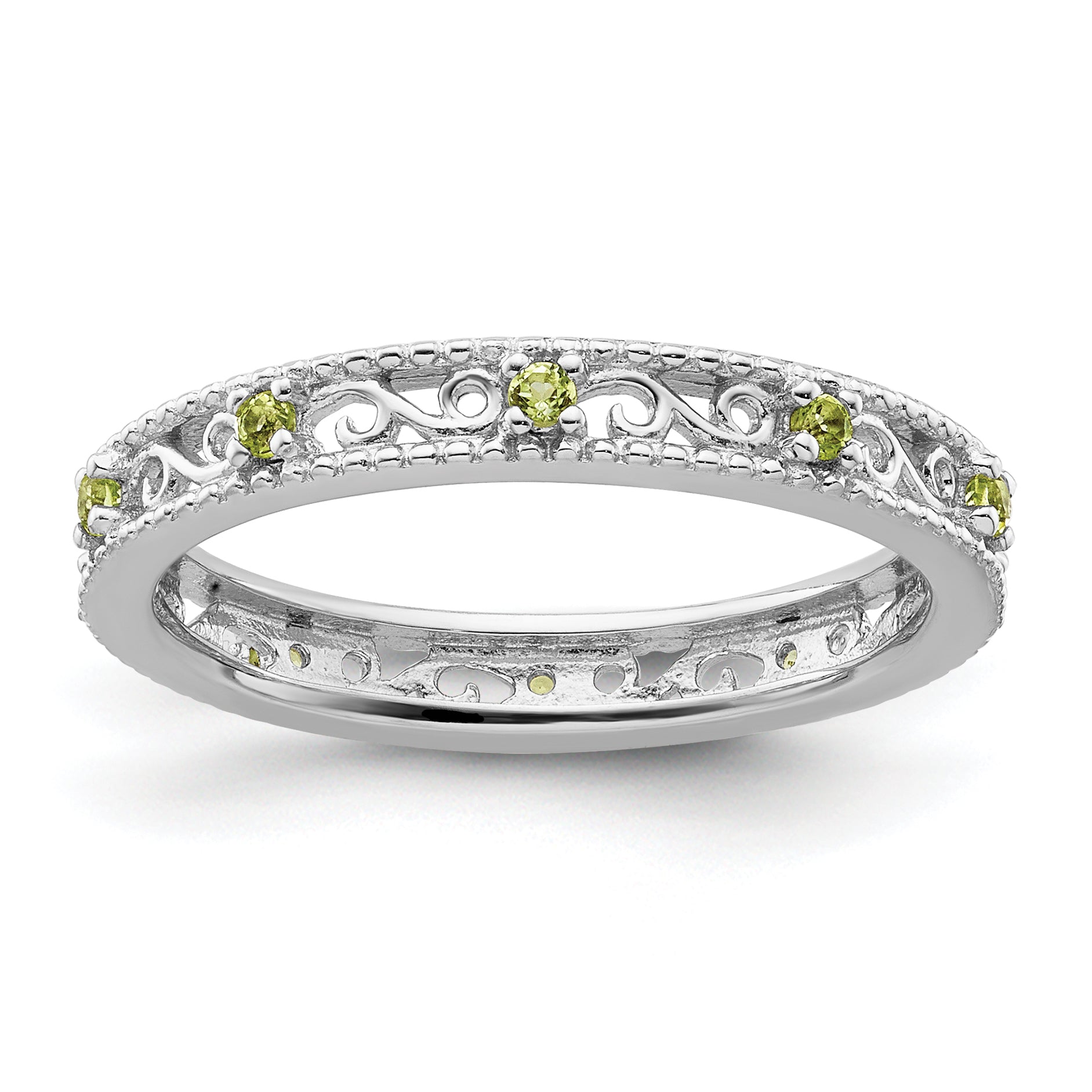 Sterling Silver Stackable Expressions Peridot Ring Main image