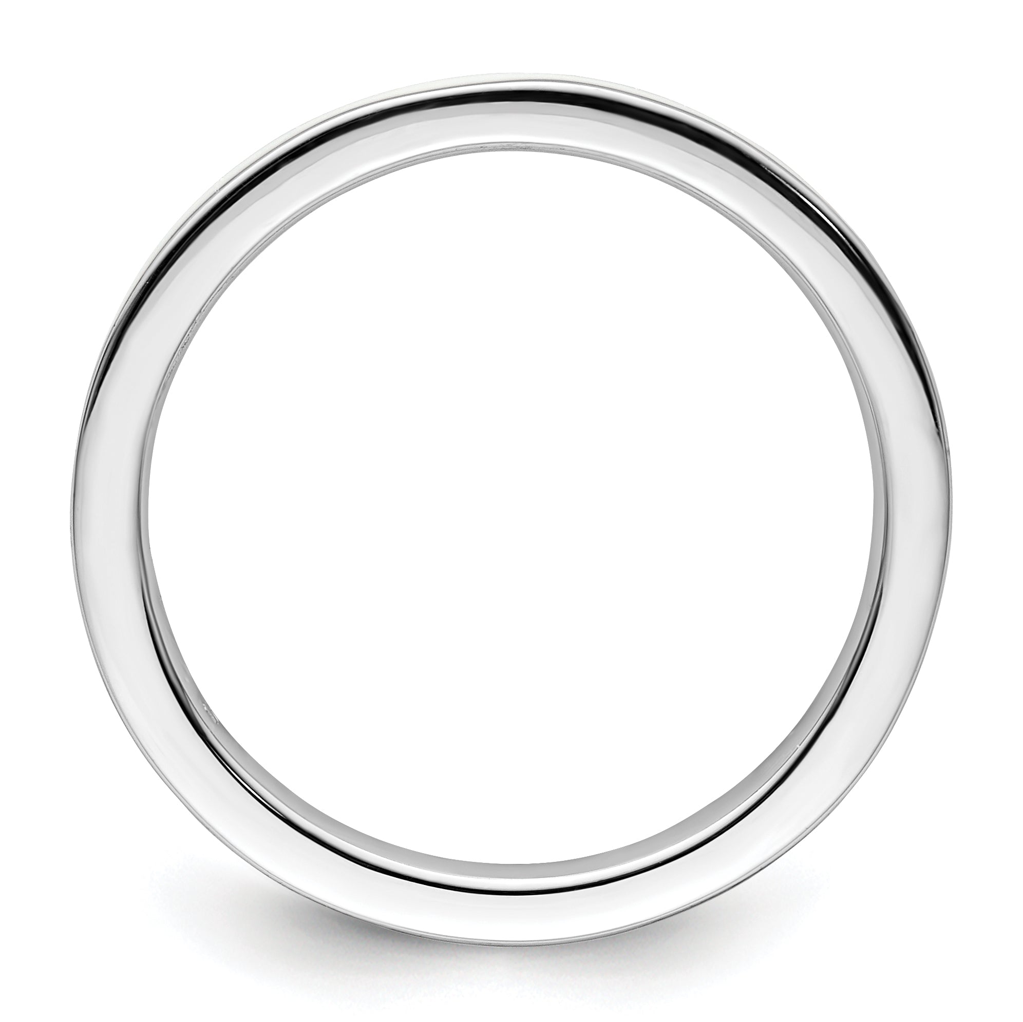 Sterling Silver Stackable Expressions White Enameled 2.25mm Ring Secondary image