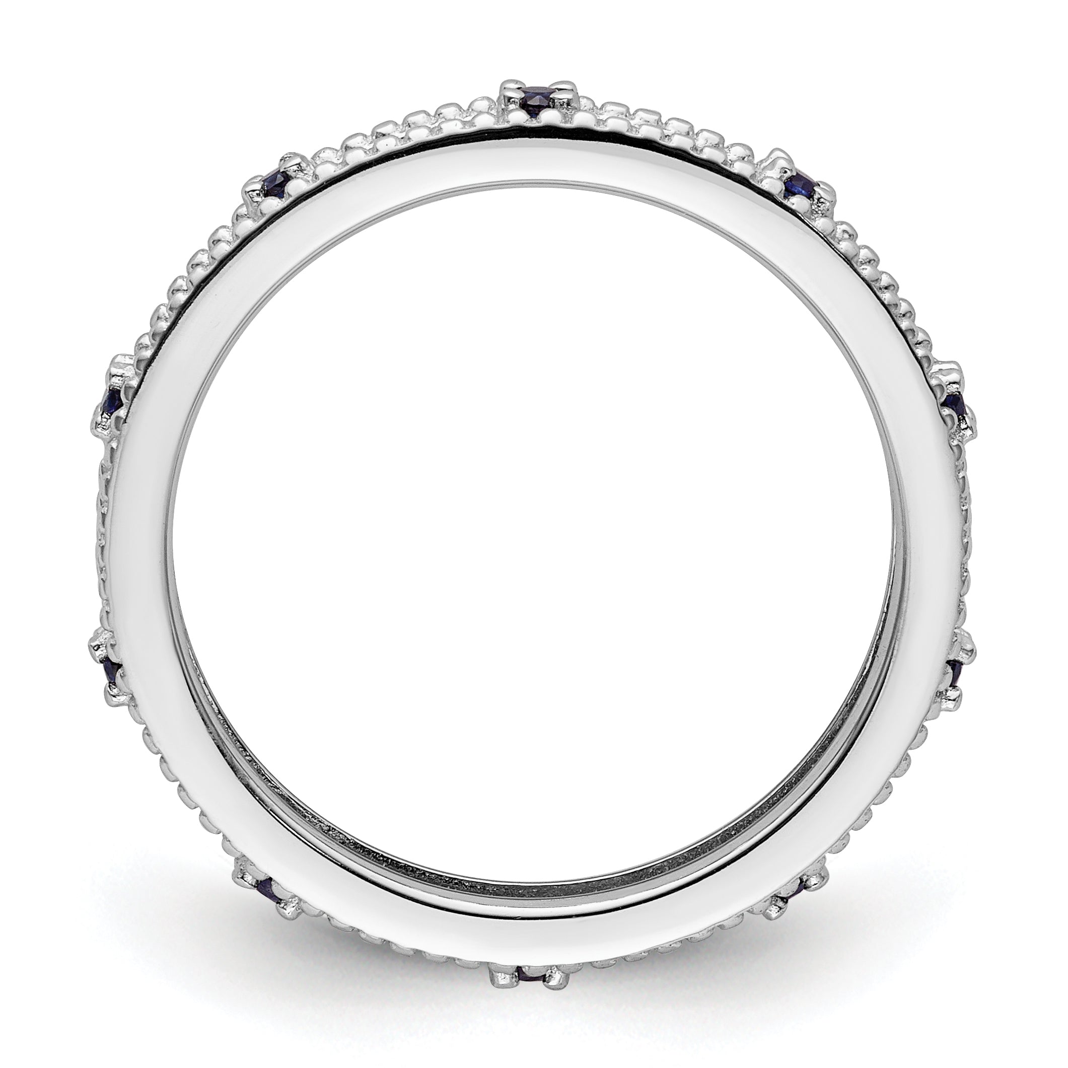 Sterling Silver Stackable Expressions Created Sapphire Ring Secondary image