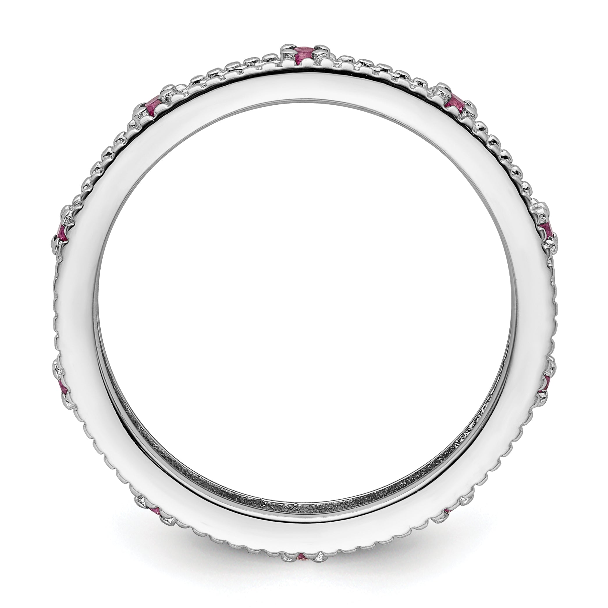 Sterling Silver Stackable Expressions Created Pink Sapphire Ring Secondary image