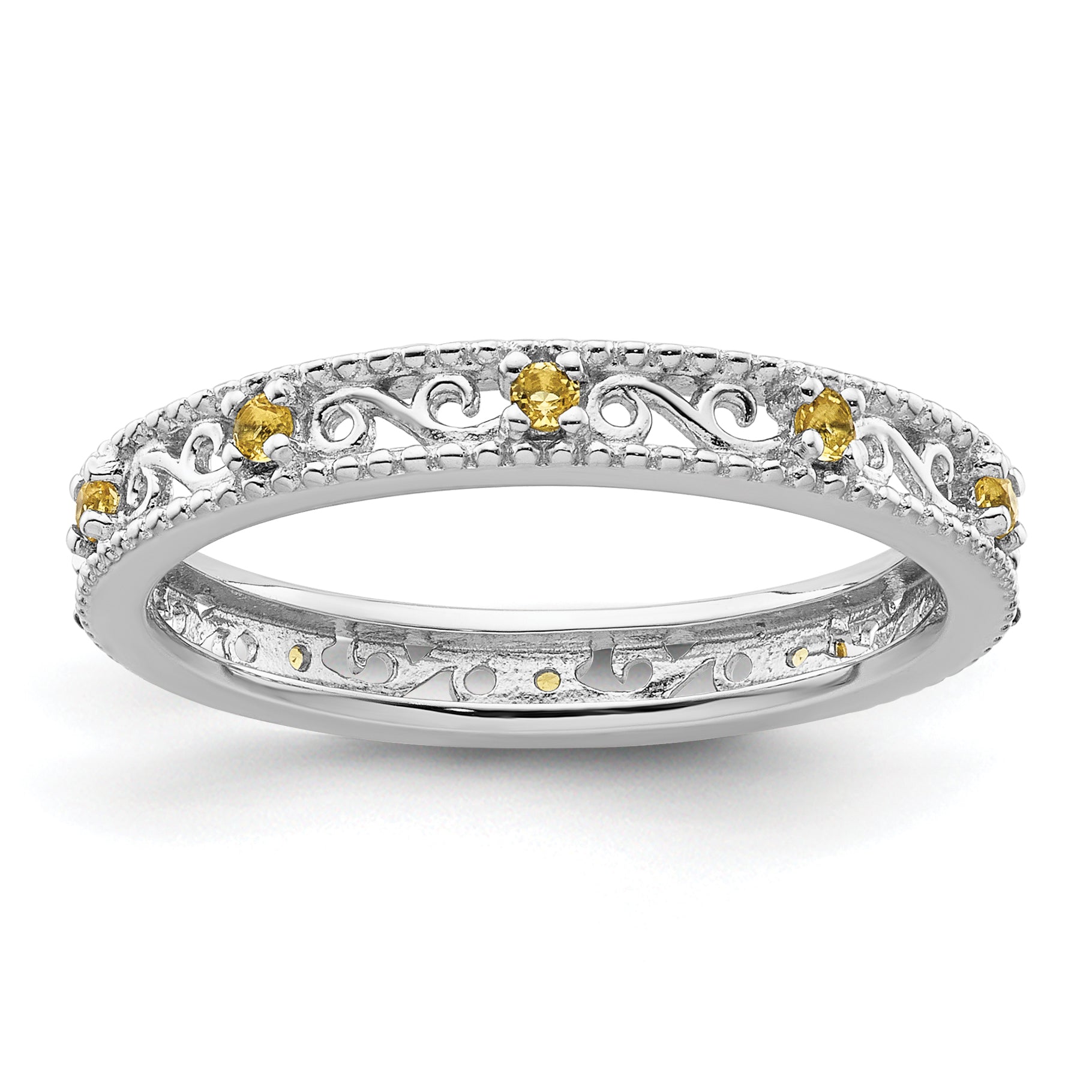 Sterling Silver Stackable Expressions Citrine Ring Main image