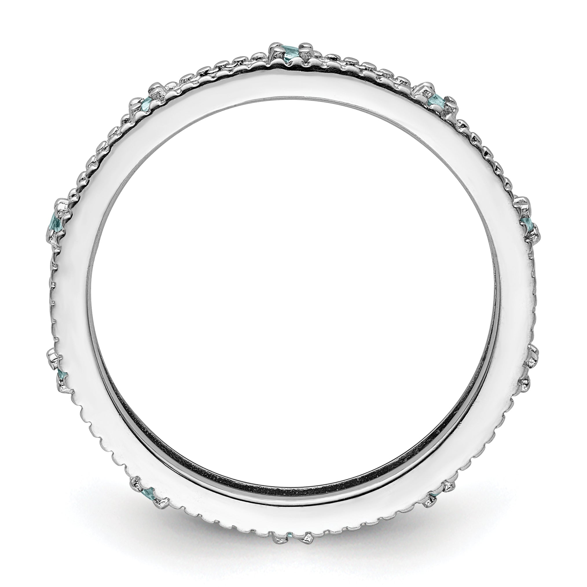 Sterling Silver Stackable Expressions Blue Topaz Ring Secondary image