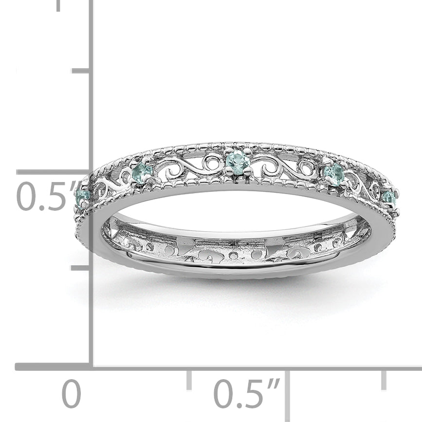 Sterling Silver Stackable Expressions Blue Topaz Ring