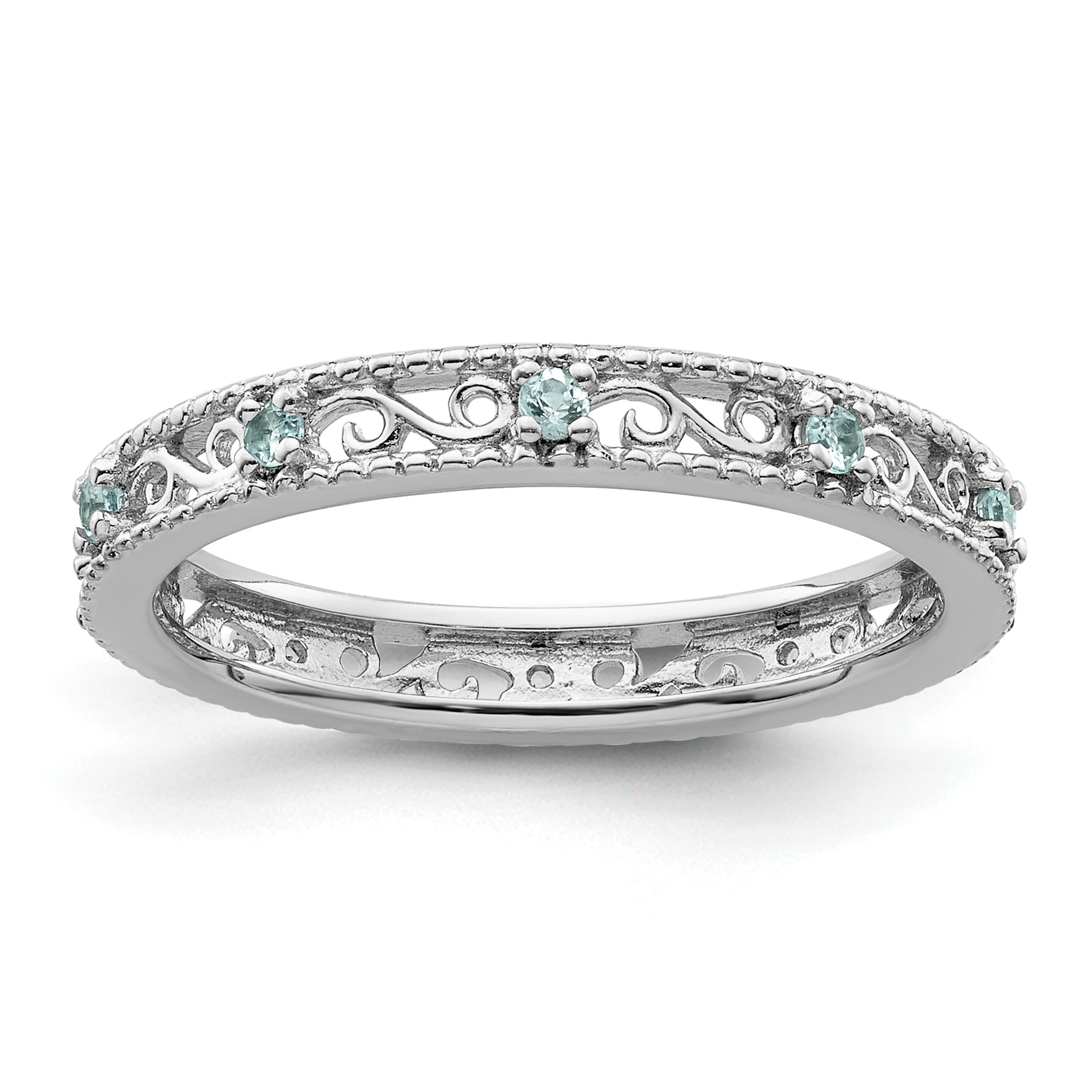 Sterling Silver Stackable Expressions Blue Topaz Ring Main image