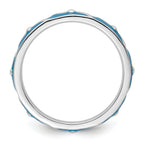 Sterling Silver Stackable Expressions Blue Enamel Ring
