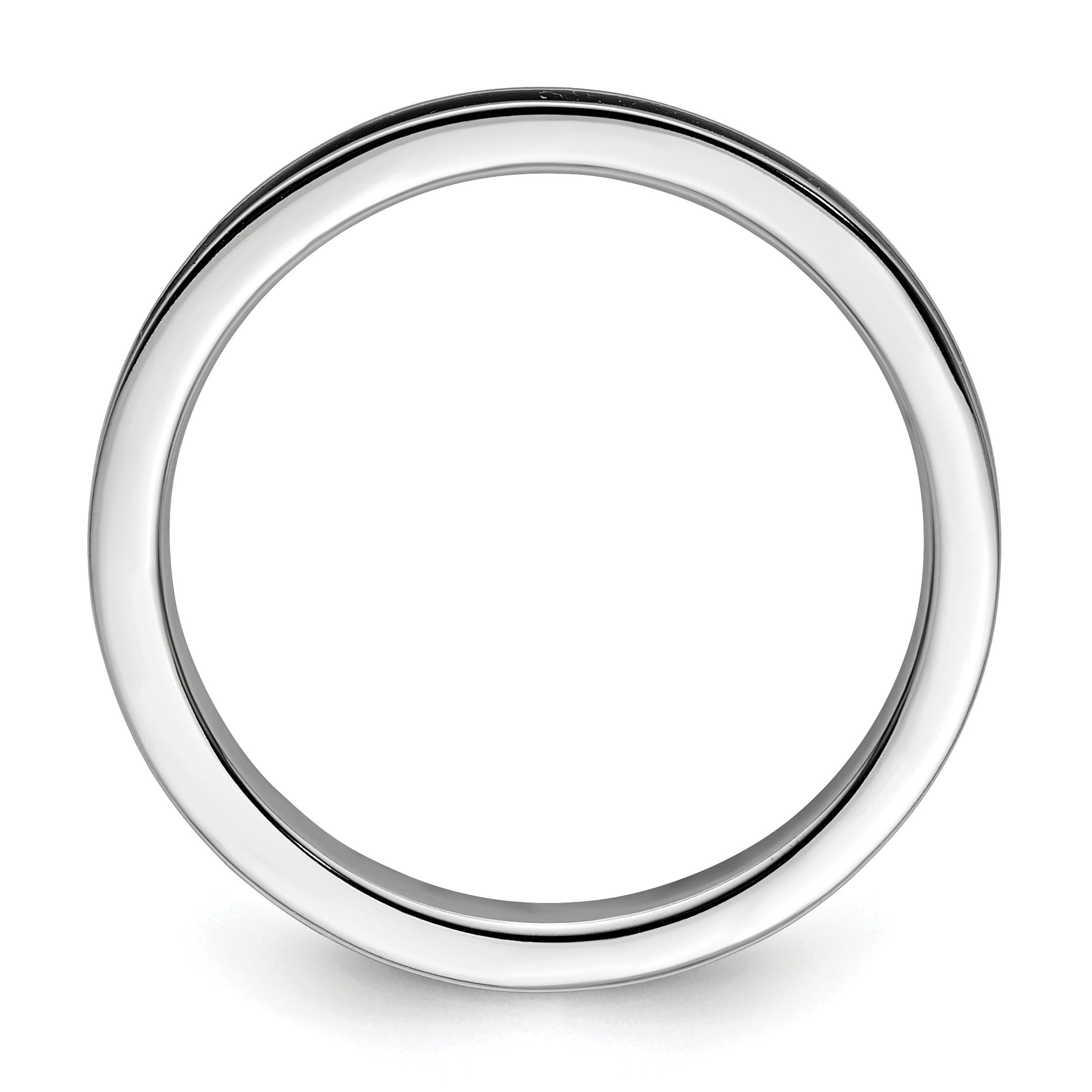 Sterling Silver Stackable Expressions Black Enameled 2.25mm Ring Secondary image