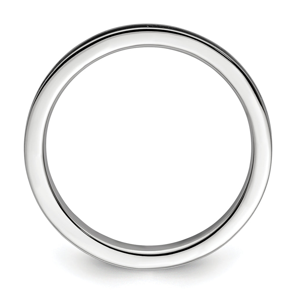 Sterling Silver Stackable Expressions Black Enameled 2.25mm Ring