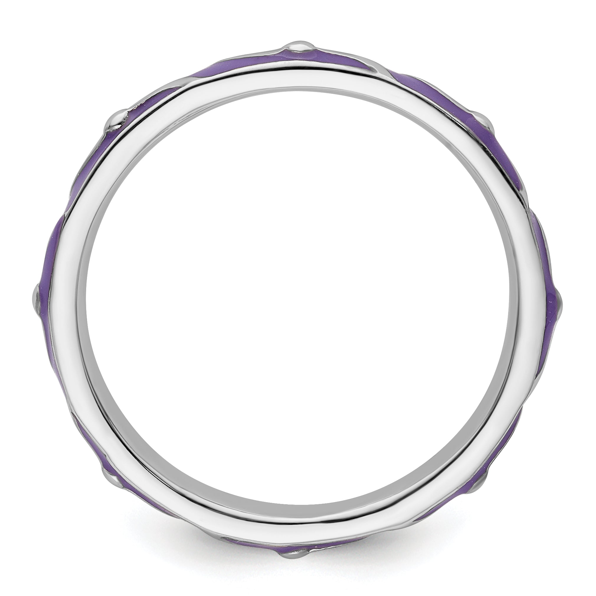 Sterling Silver Stackable Expressions Purple Enamel Ring