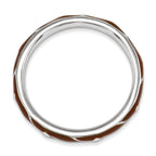Sterling Silver Stackable Expressions Brown Enamel Ring